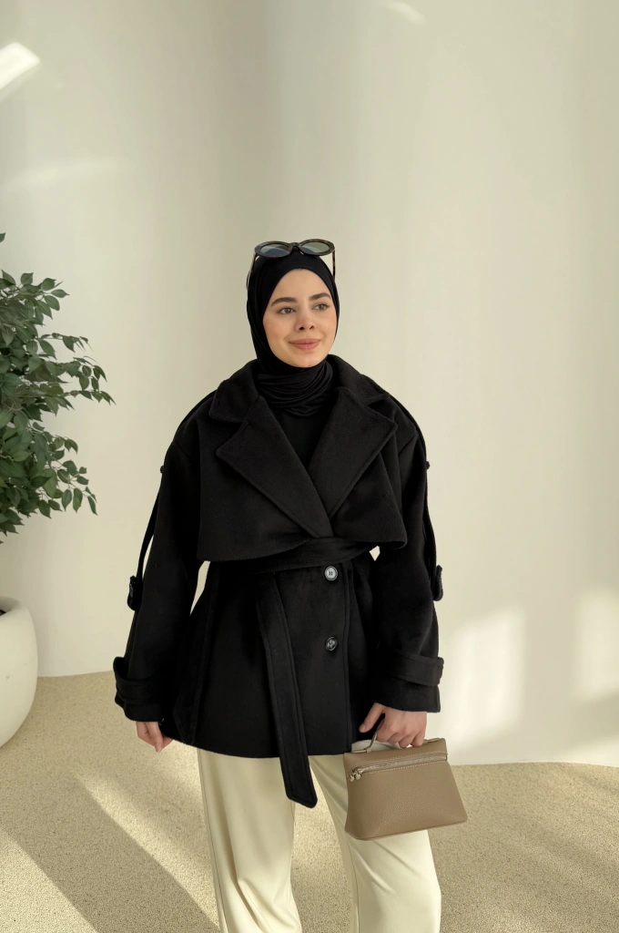 PREMİUM KALİTE KABAN YÜN DOKULU koka siyah