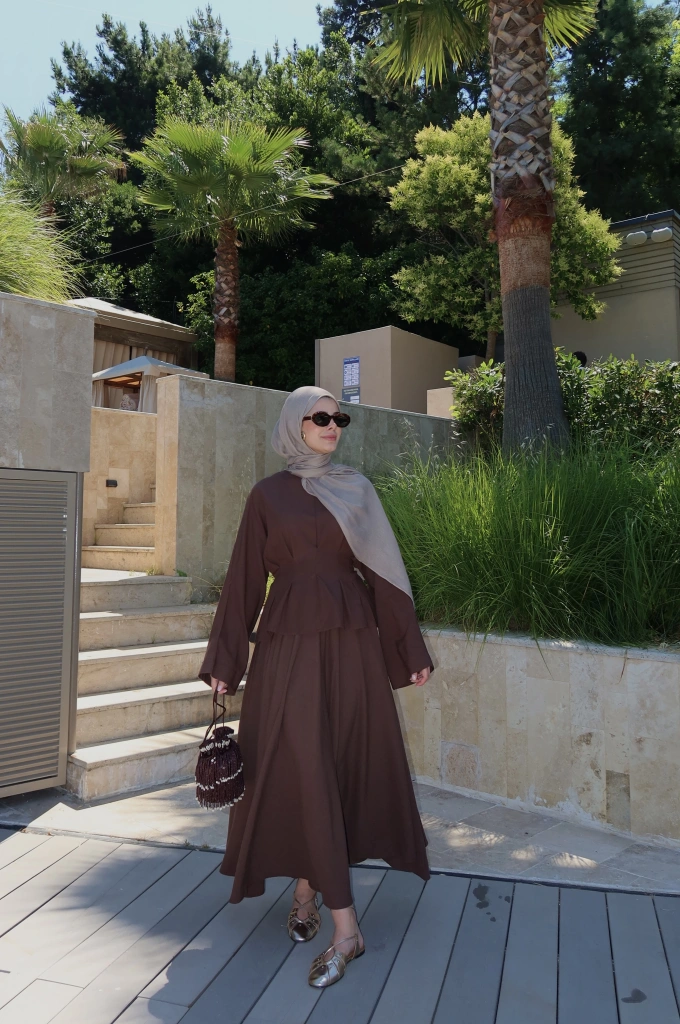 6032 ROSE KETEN TAKIM acı kahve