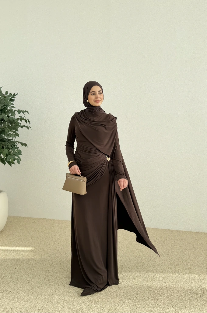 SANDY ARABİC ELBİSE ACI KAHVE