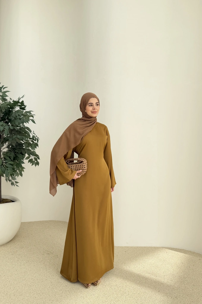 SATEN AYARLANABİLİR BEL ELBİSE