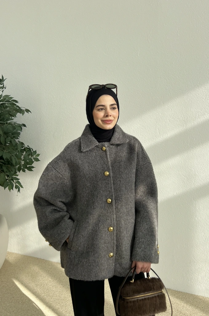 SİLVER DÜĞME KABAN Antrasit