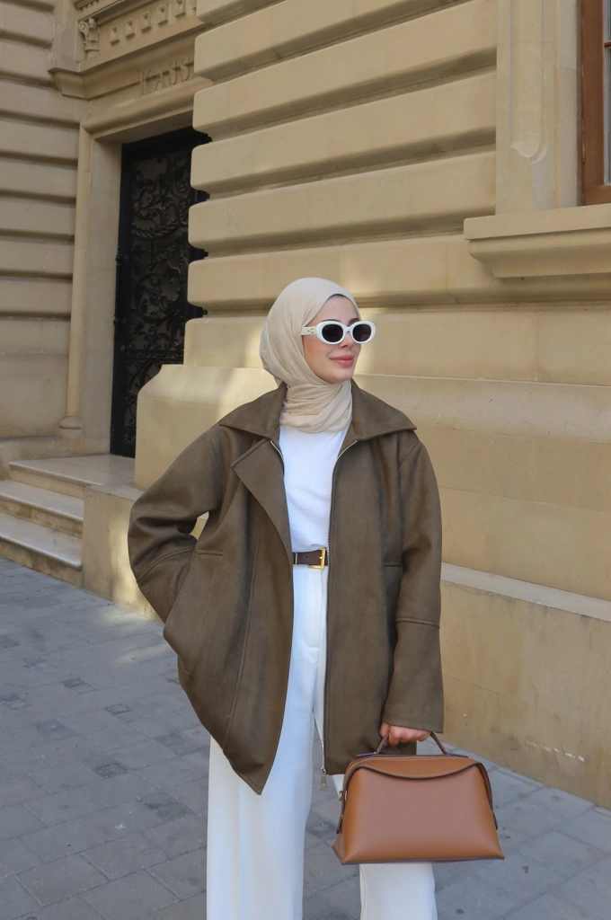 SÜET BOMBER CEKET yeşil