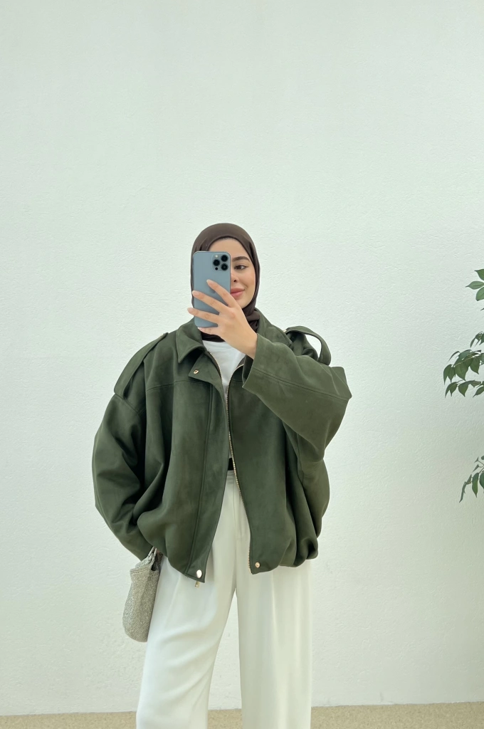 00 SÜET BOMBER CEKET yeşil