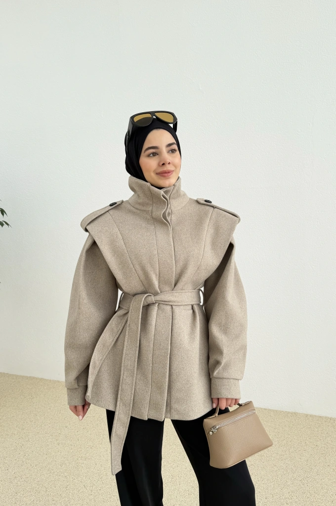 vatka detay kaban sütlü bej