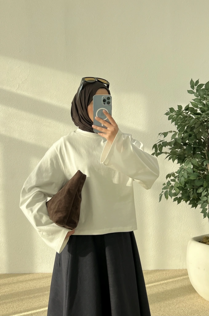 ZR BASİC KALIN UZUN KOLLU TİŞÖRT BEYAZ