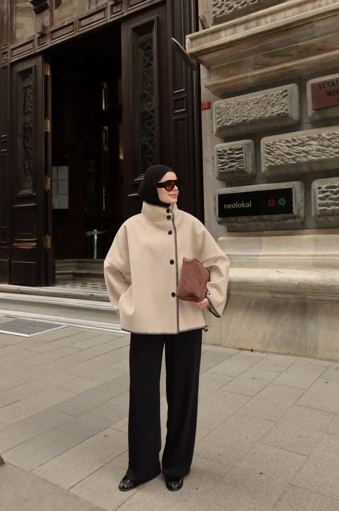 ZR DİKİŞLİ KABAN bej