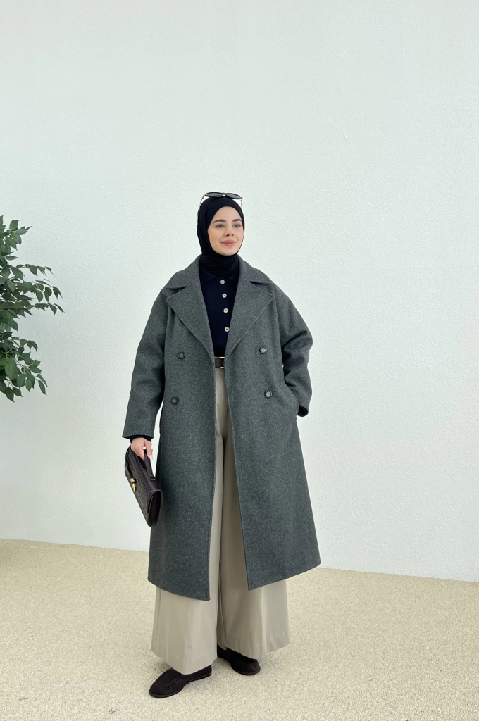 ZR MUADİLİ OVERSİZE ASTARLI KABAN ANTRASİT