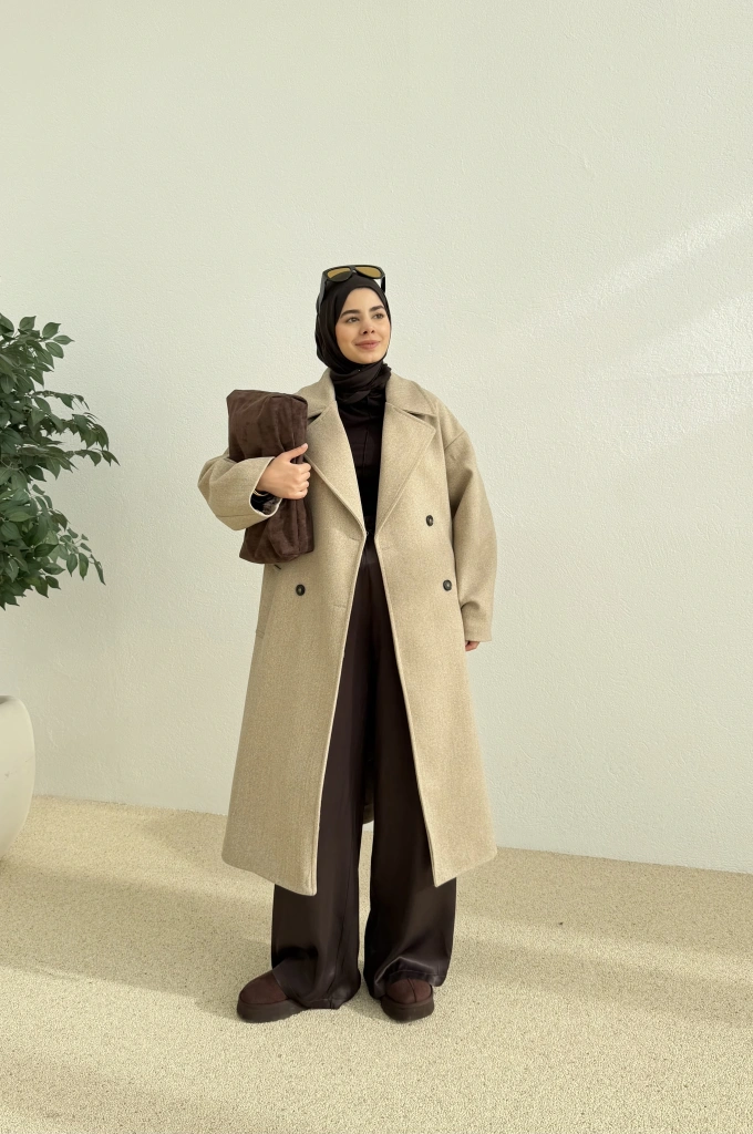 ZR MUADİLİ OVERSİZE ASTARLI KABAN bej