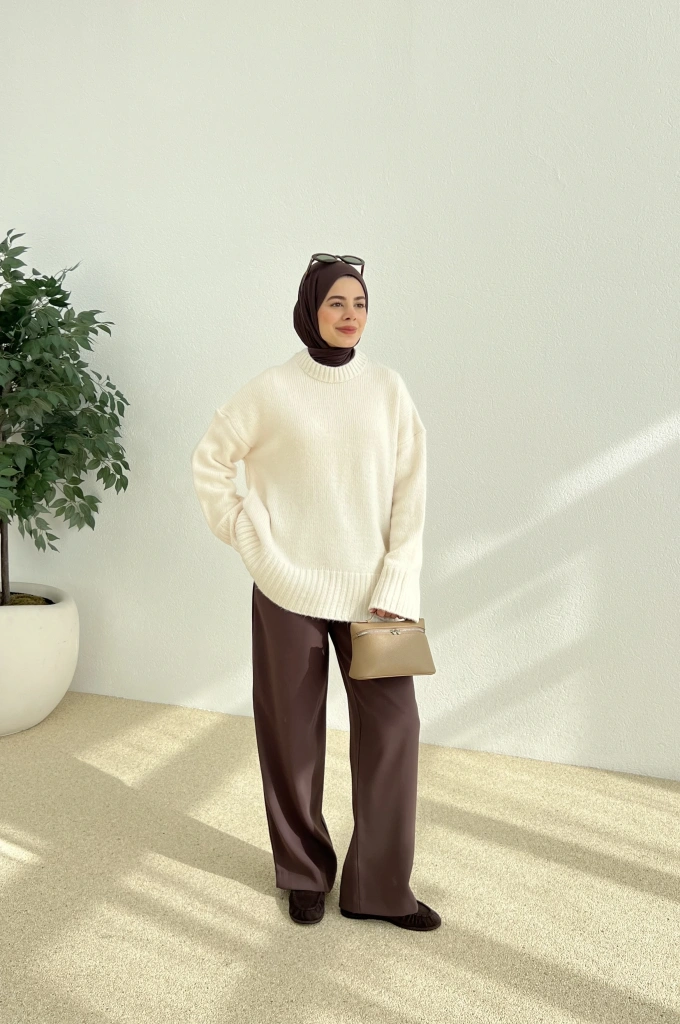 ZR PREMİUM KAZAK EKRU