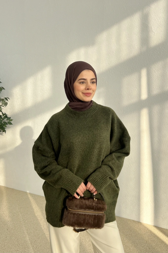 ZR PREMİUM KAZAK yosun yeşil