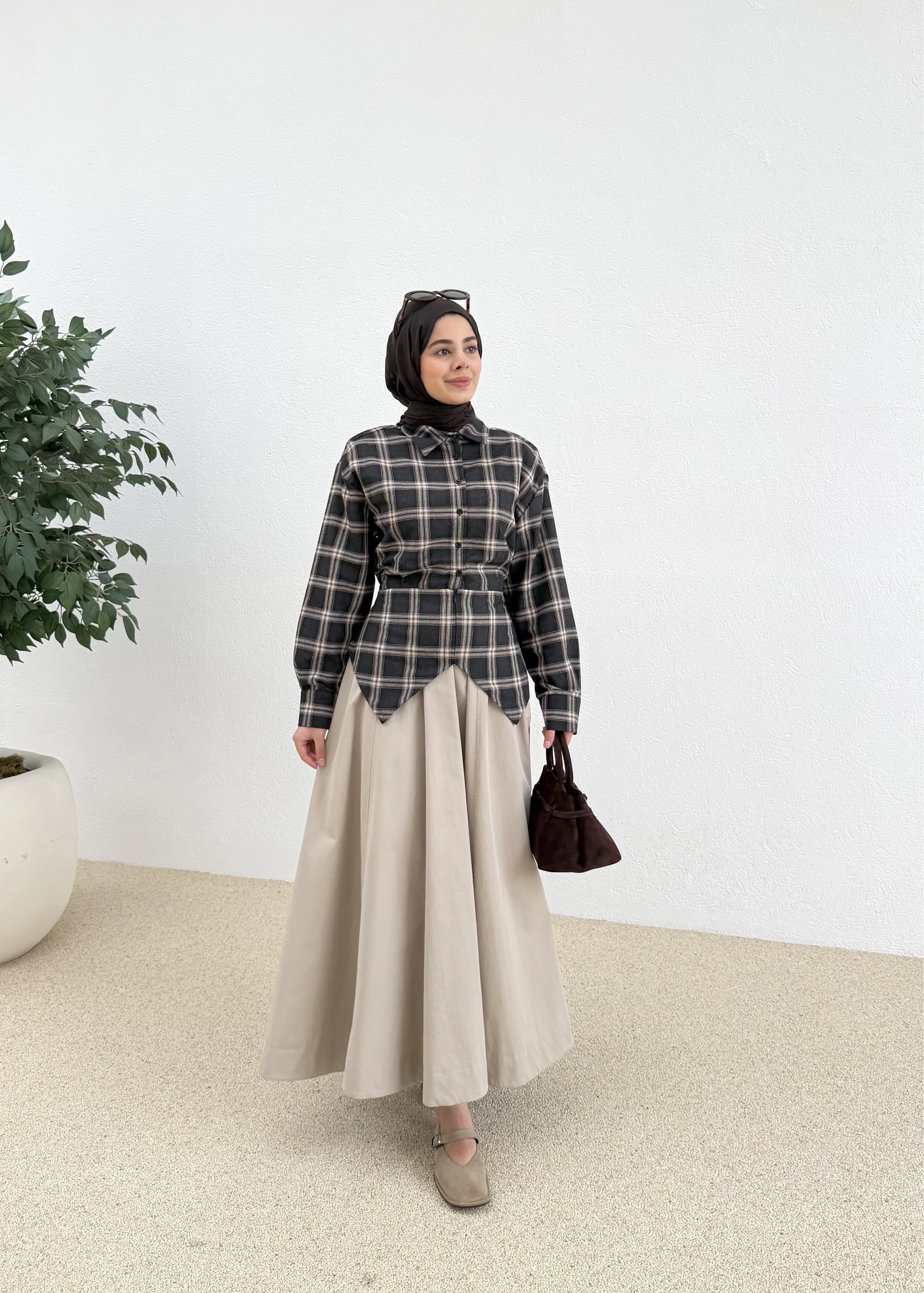 ( ASİMETRİK GÖMLEK ANTRASİT )