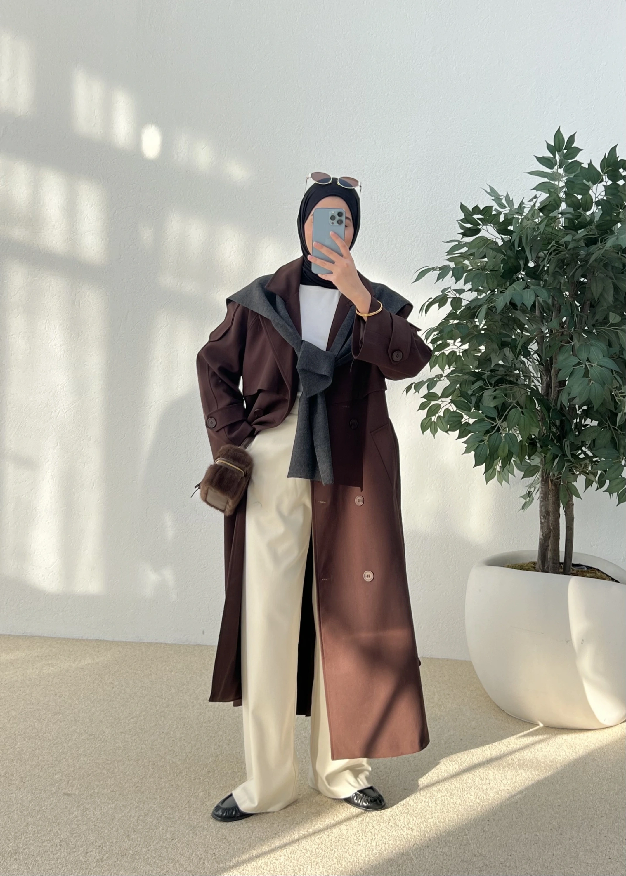 -EFL- PREMİUM POLEVİSKON UZUN SALAŞ TRENÇKOT