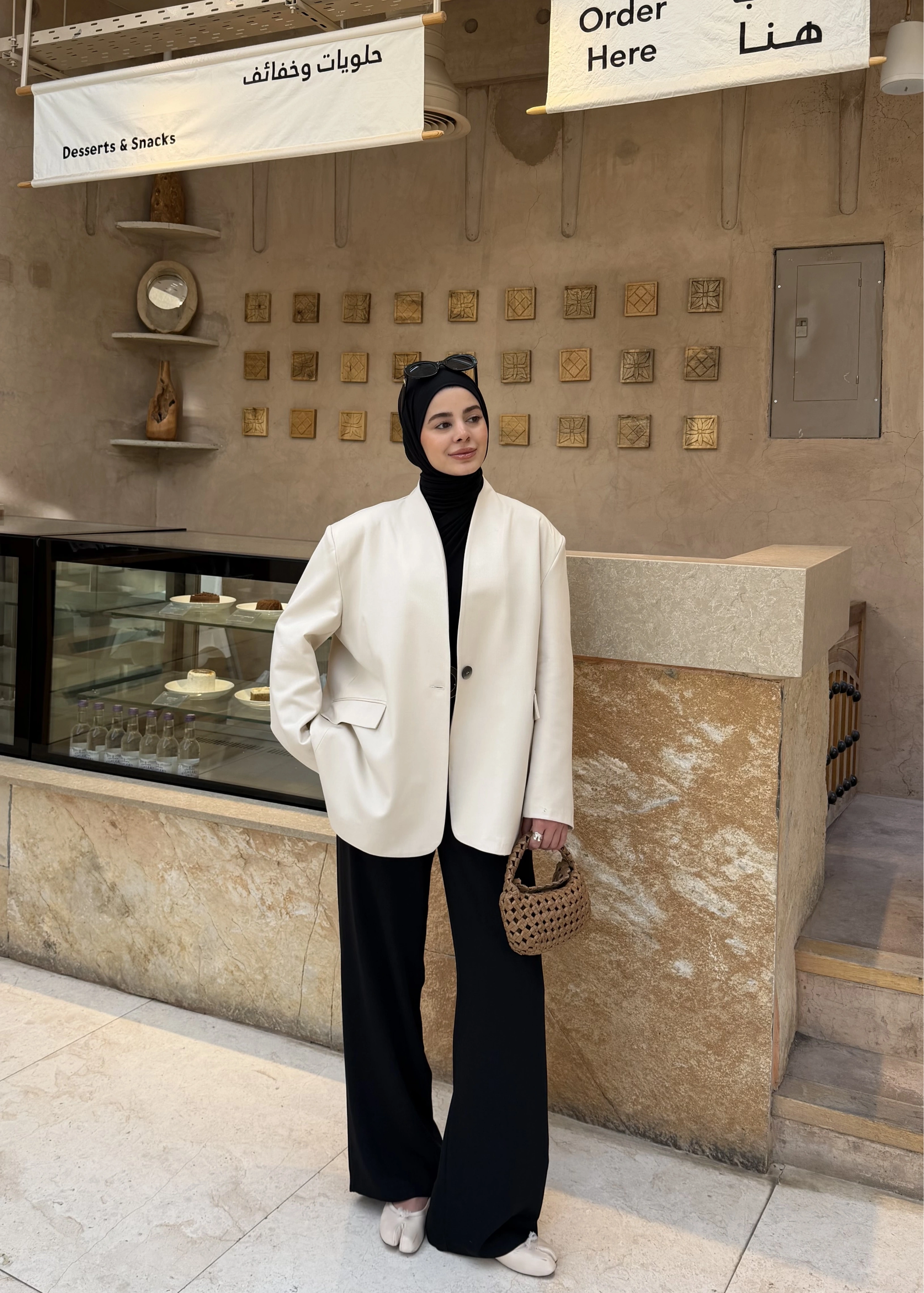 001 SEYYAR FULARLI BLAZER CEKET BEJ