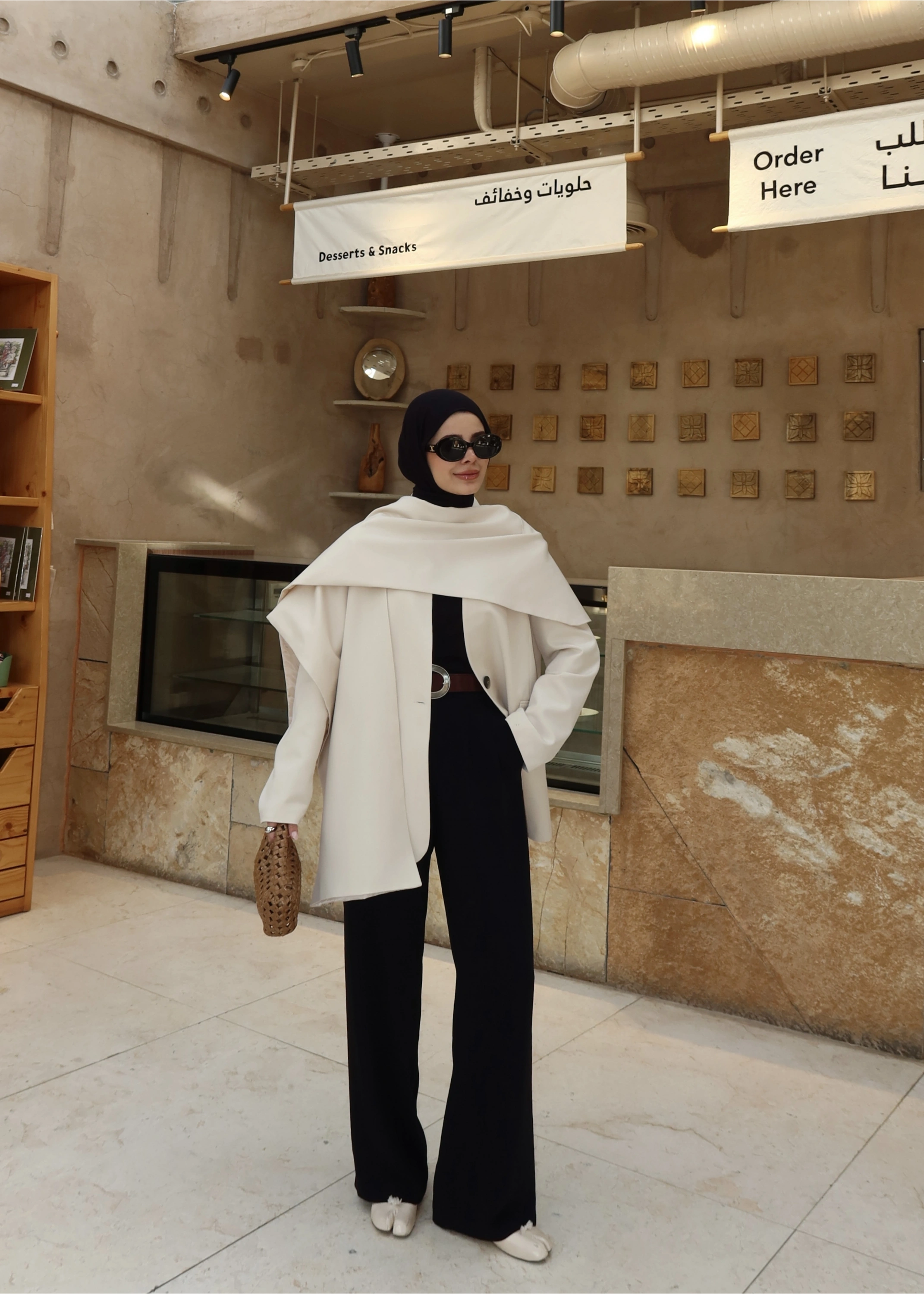 001 SEYYAR FULARLI BLAZER CEKET BEJ