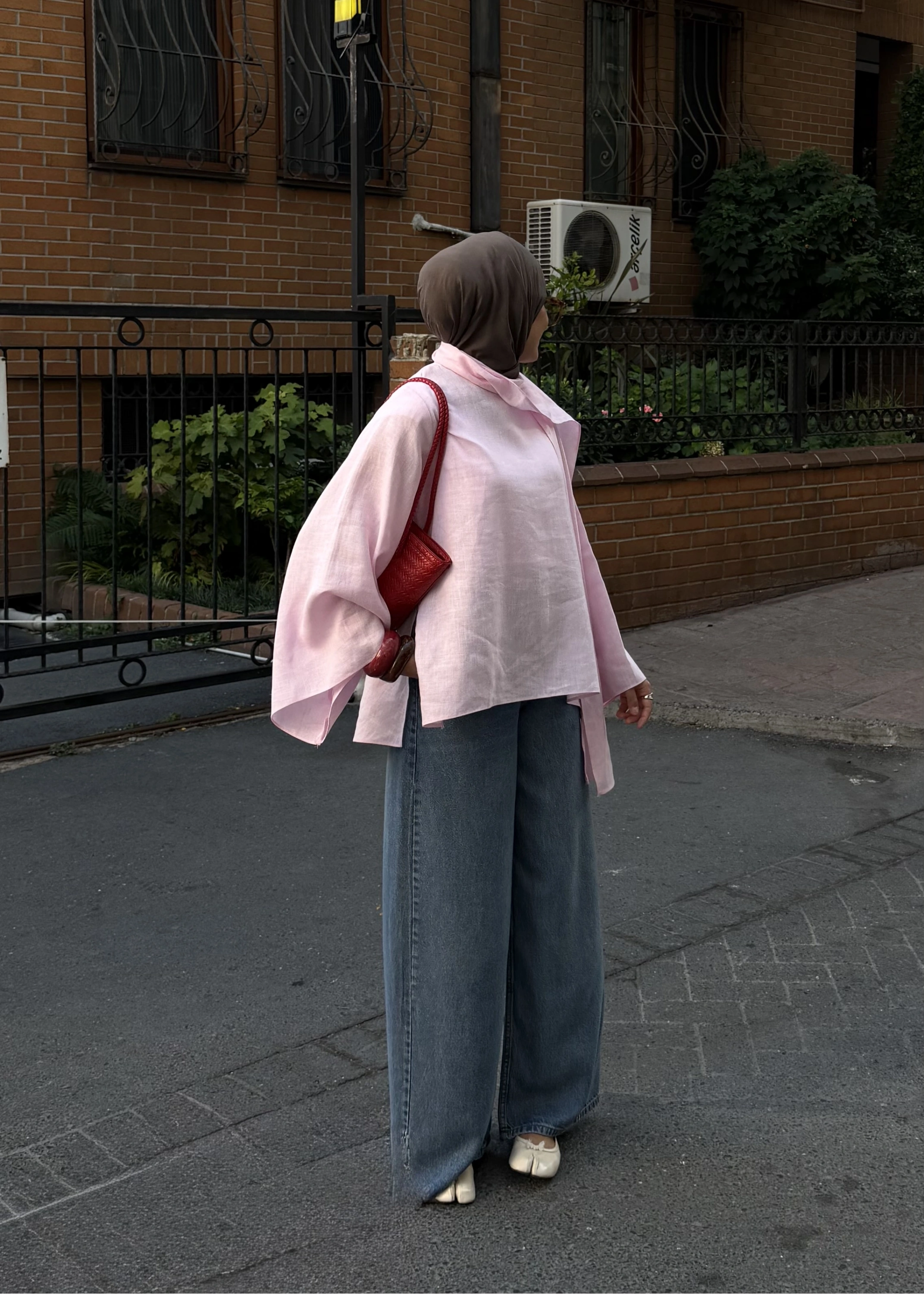 005 ŞAL DETAY BLUZ pembe