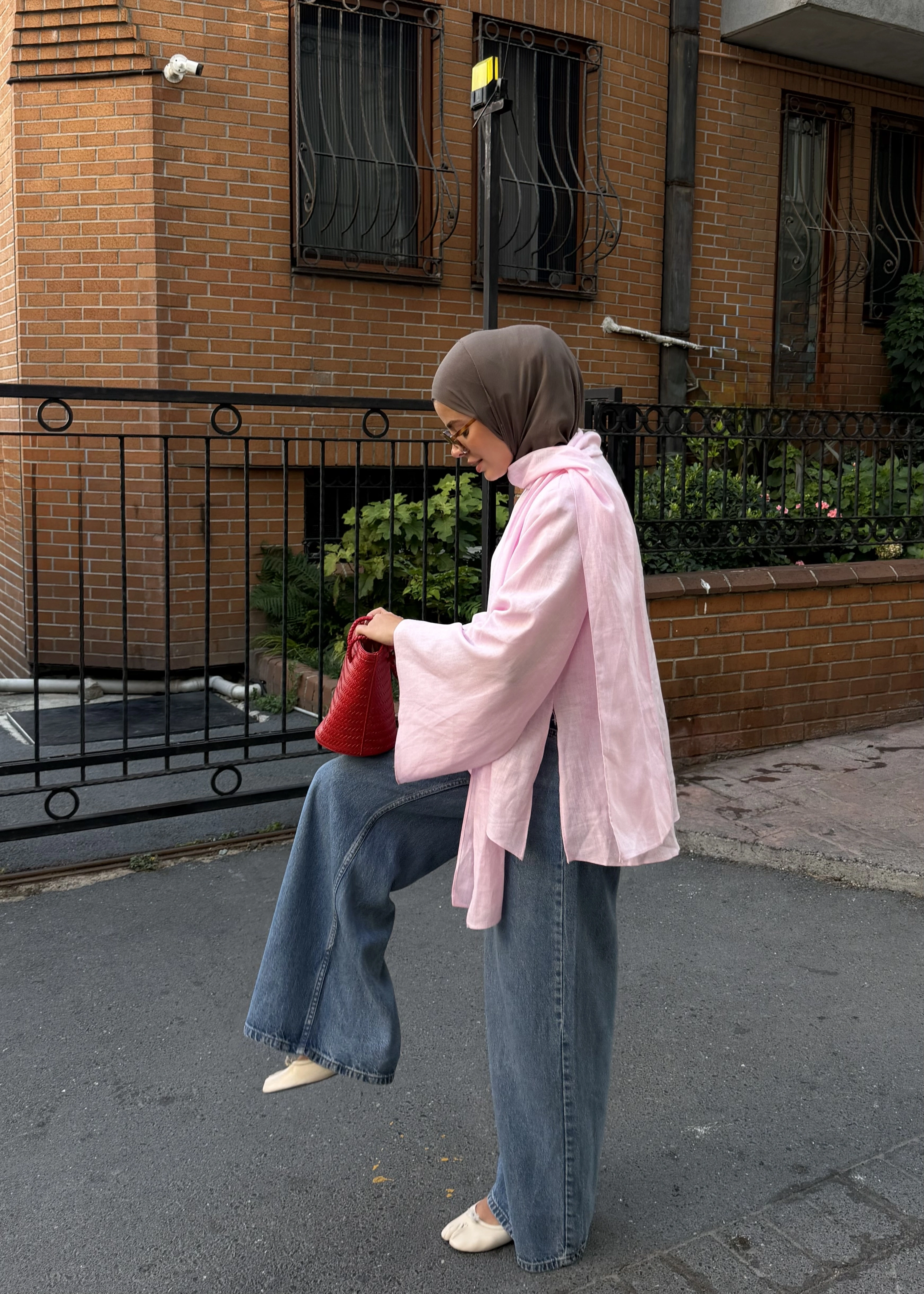 005 ŞAL DETAY BLUZ pembe