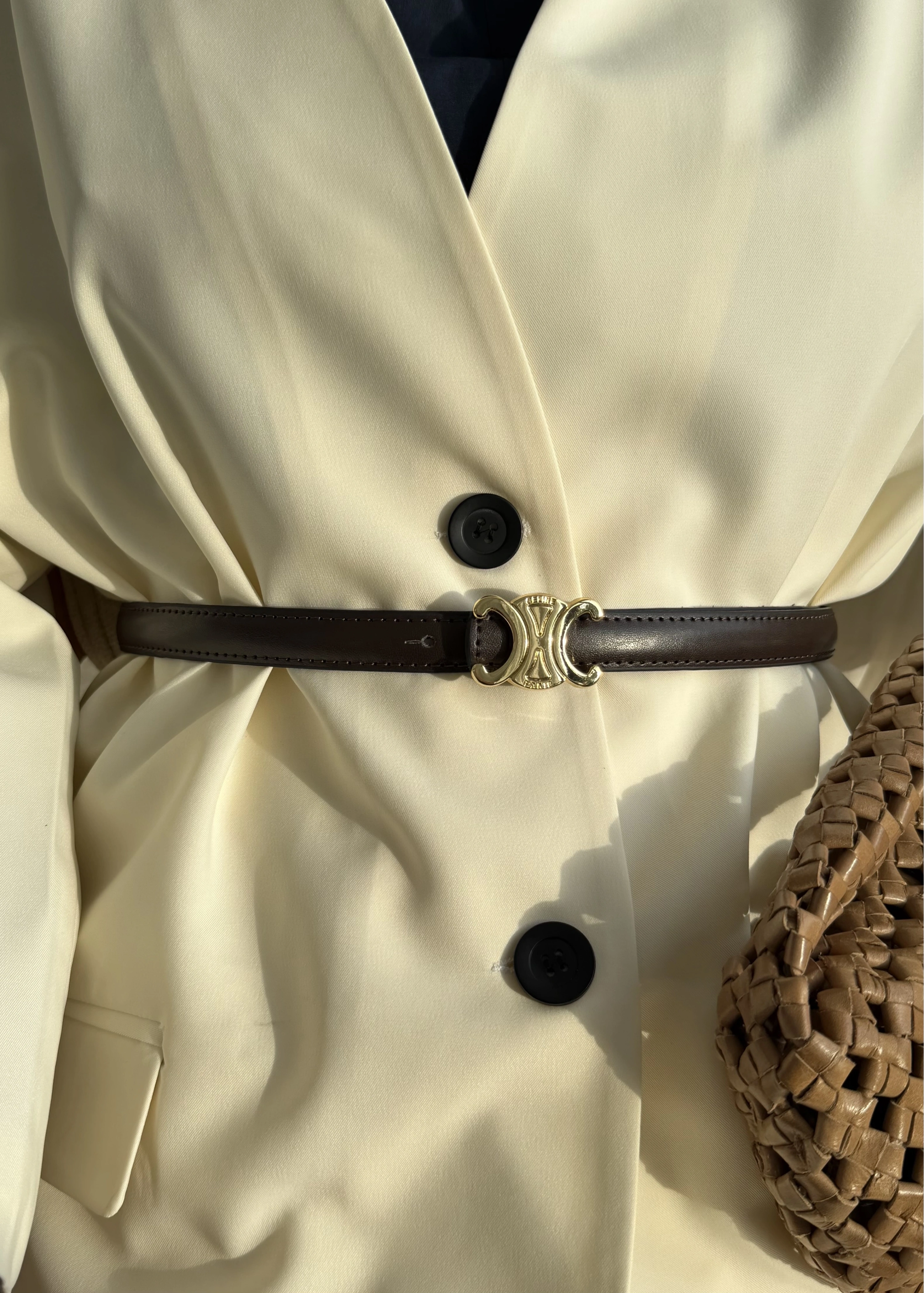 %100 DERİ CELİNE KEMER kahve