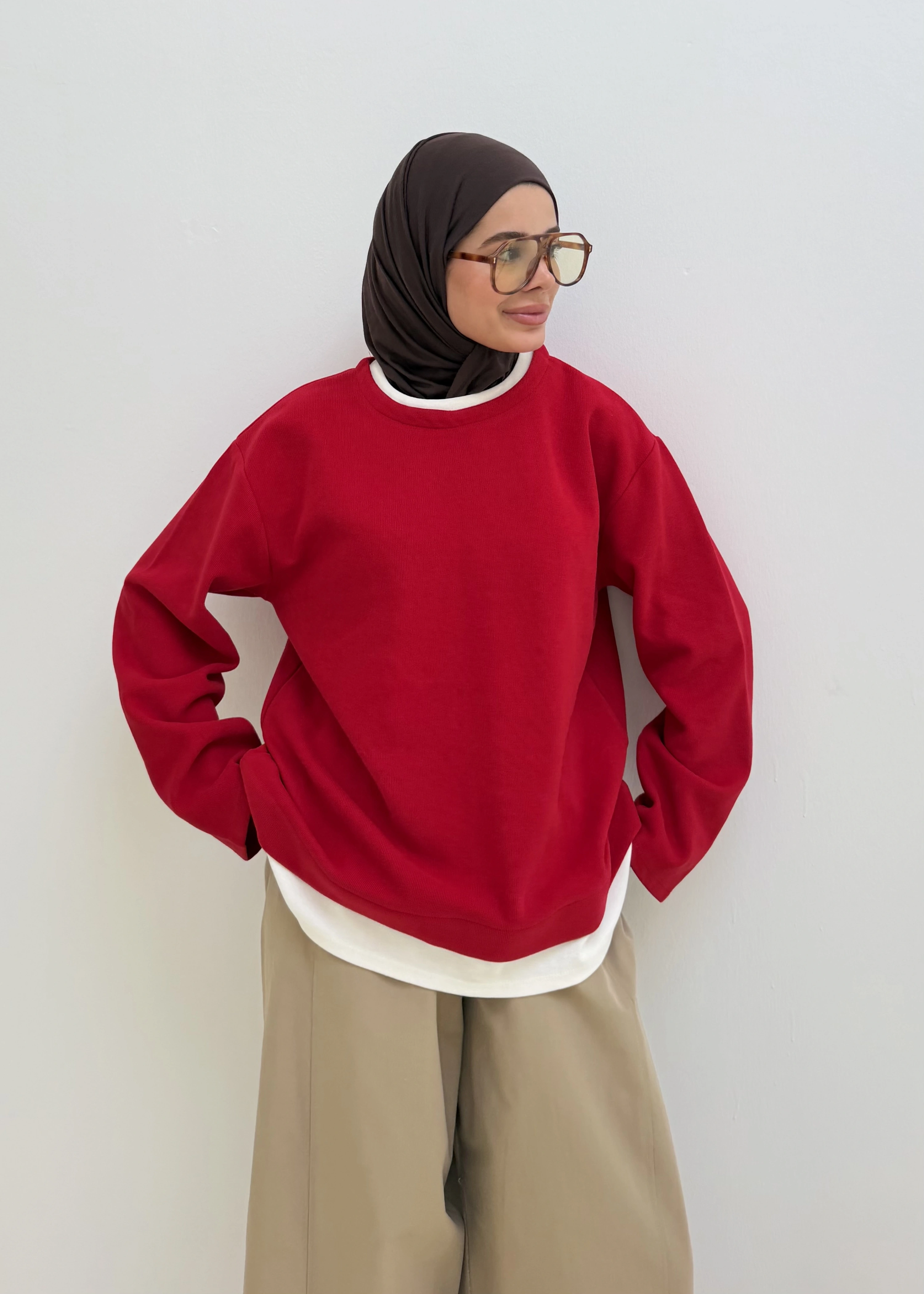 109356 KADİFE SWEAT KIRMIZI