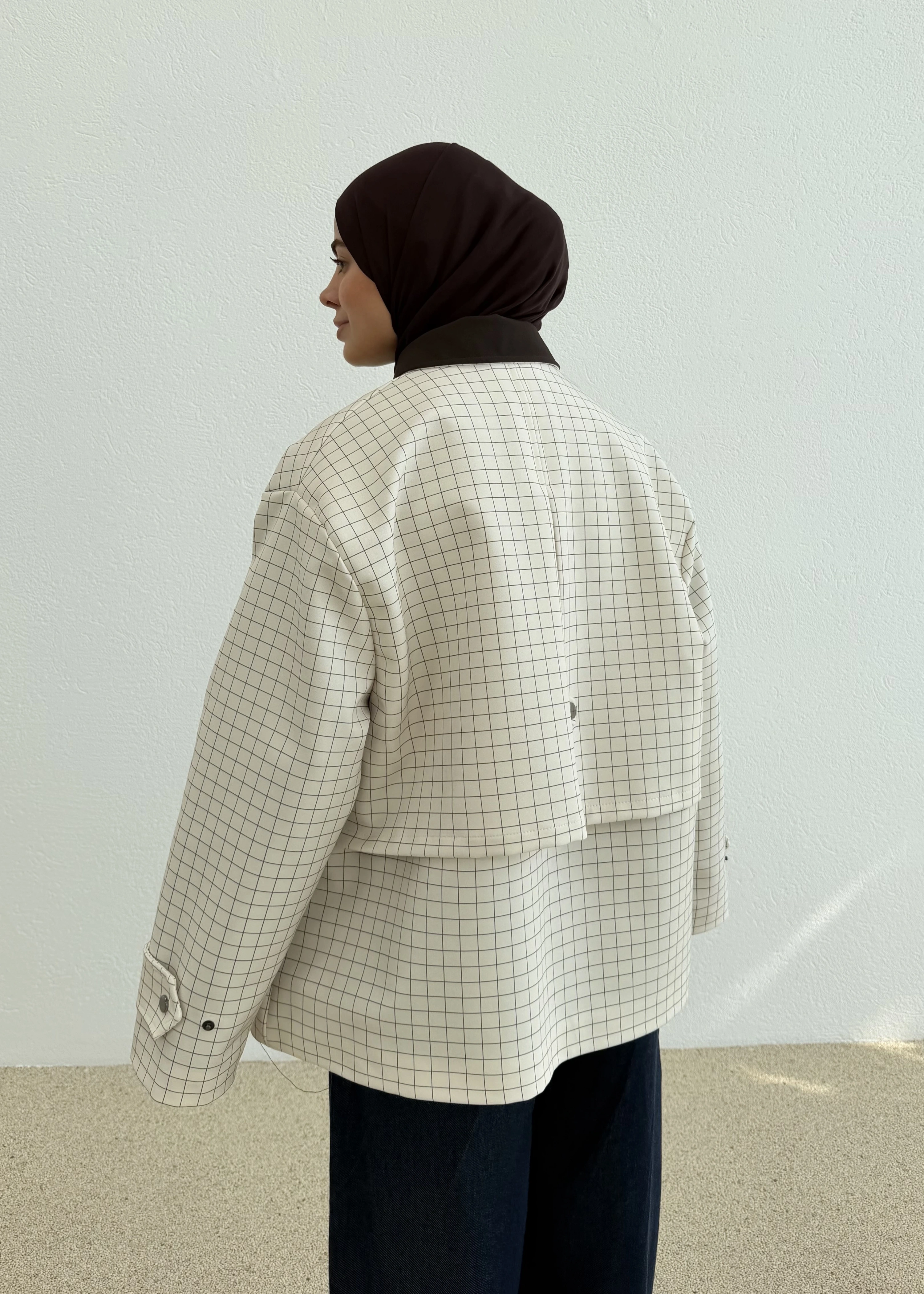 7763KAHVE GEÇİŞLİ CEKET (KAHVE )