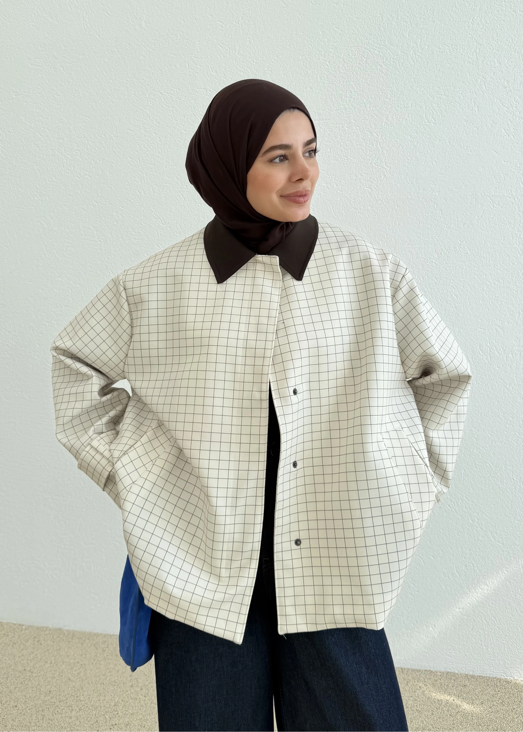 7763KAHVE GEÇİŞLİ CEKET (KAHVE )
