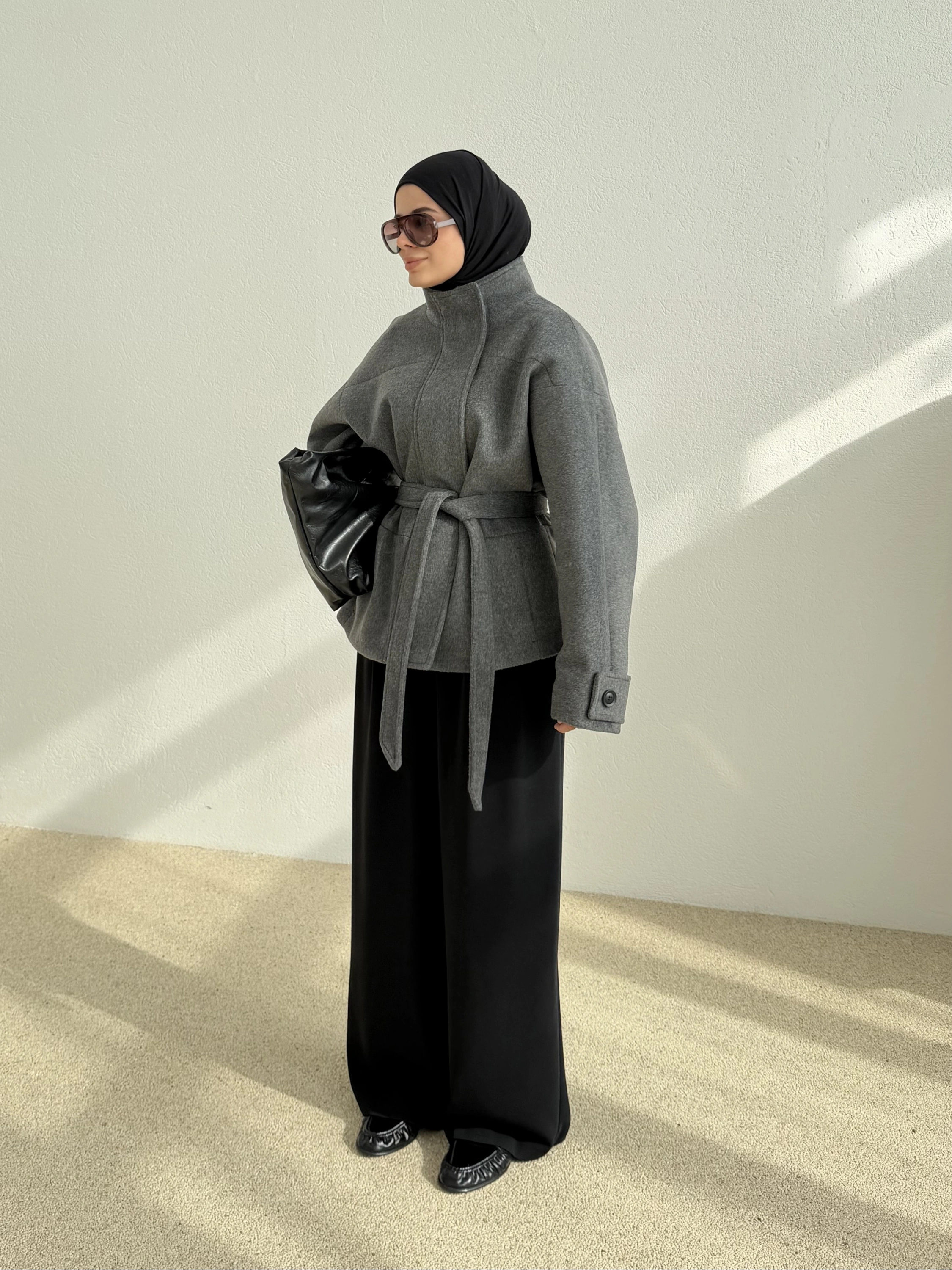1199 MG DİK YAKA PREMİUM KABAN ANTRASİT