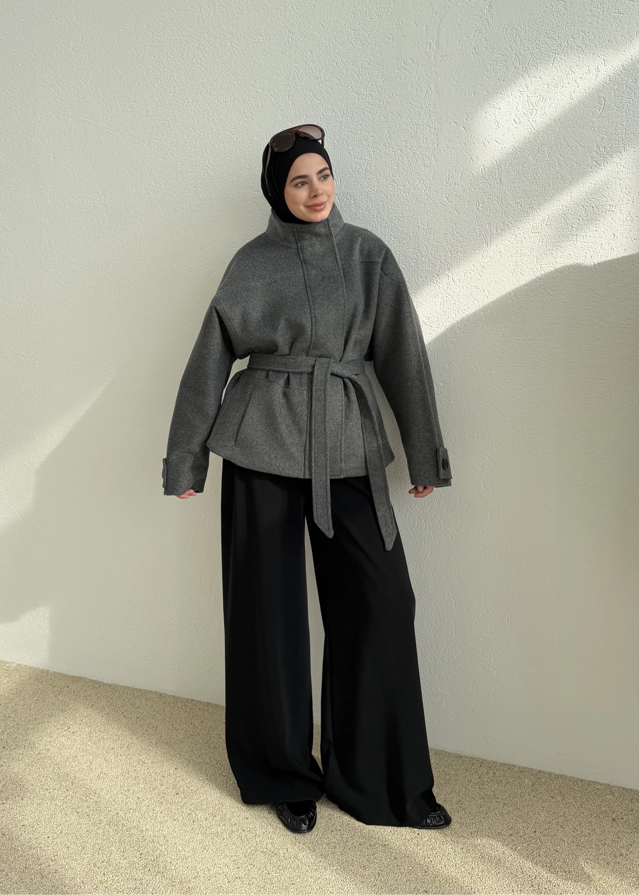 1199 MG DİK YAKA PREMİUM KABAN ANTRASİT