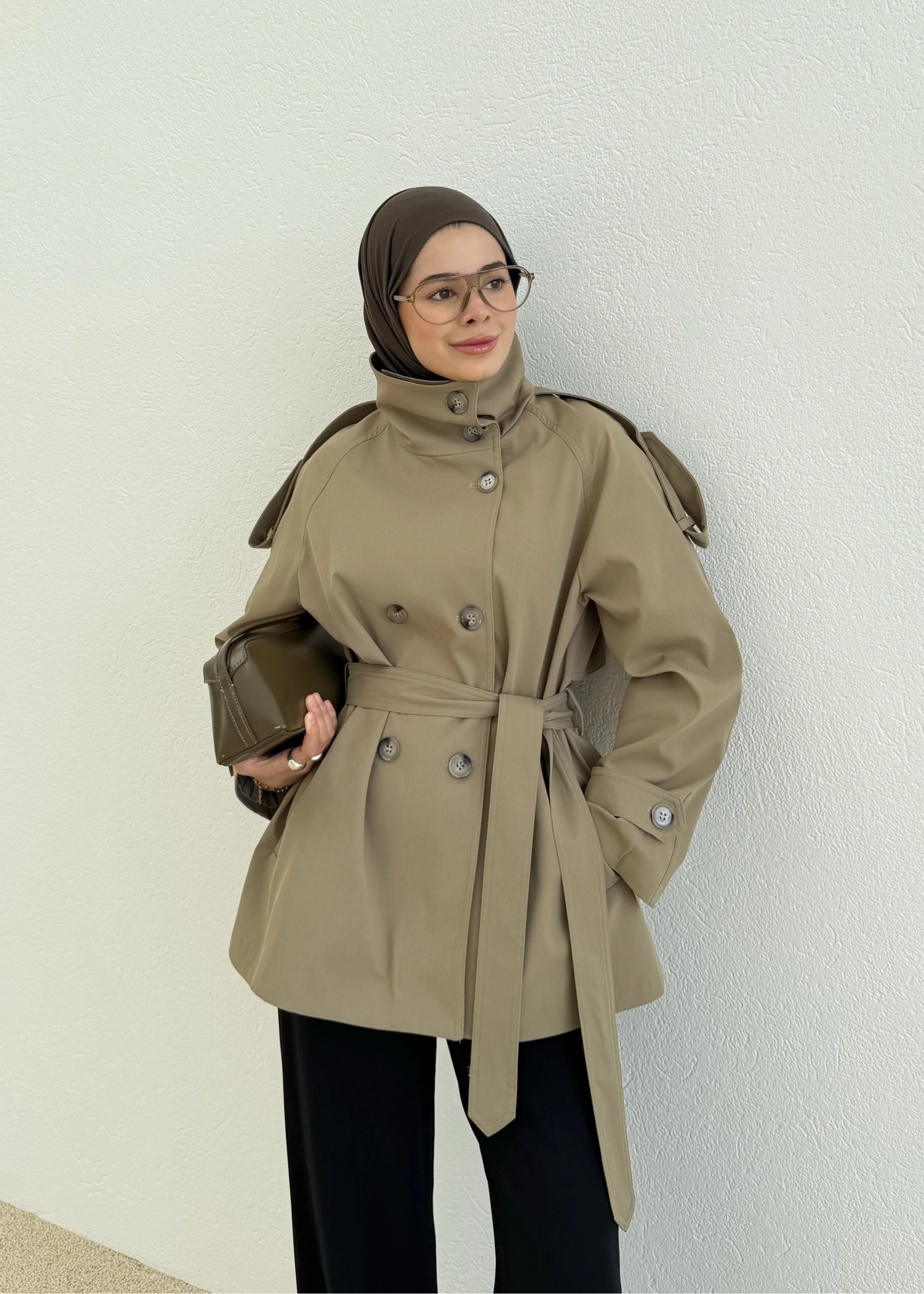 1230 LİA DİK PREMİUM TRENCKOT HAKİ