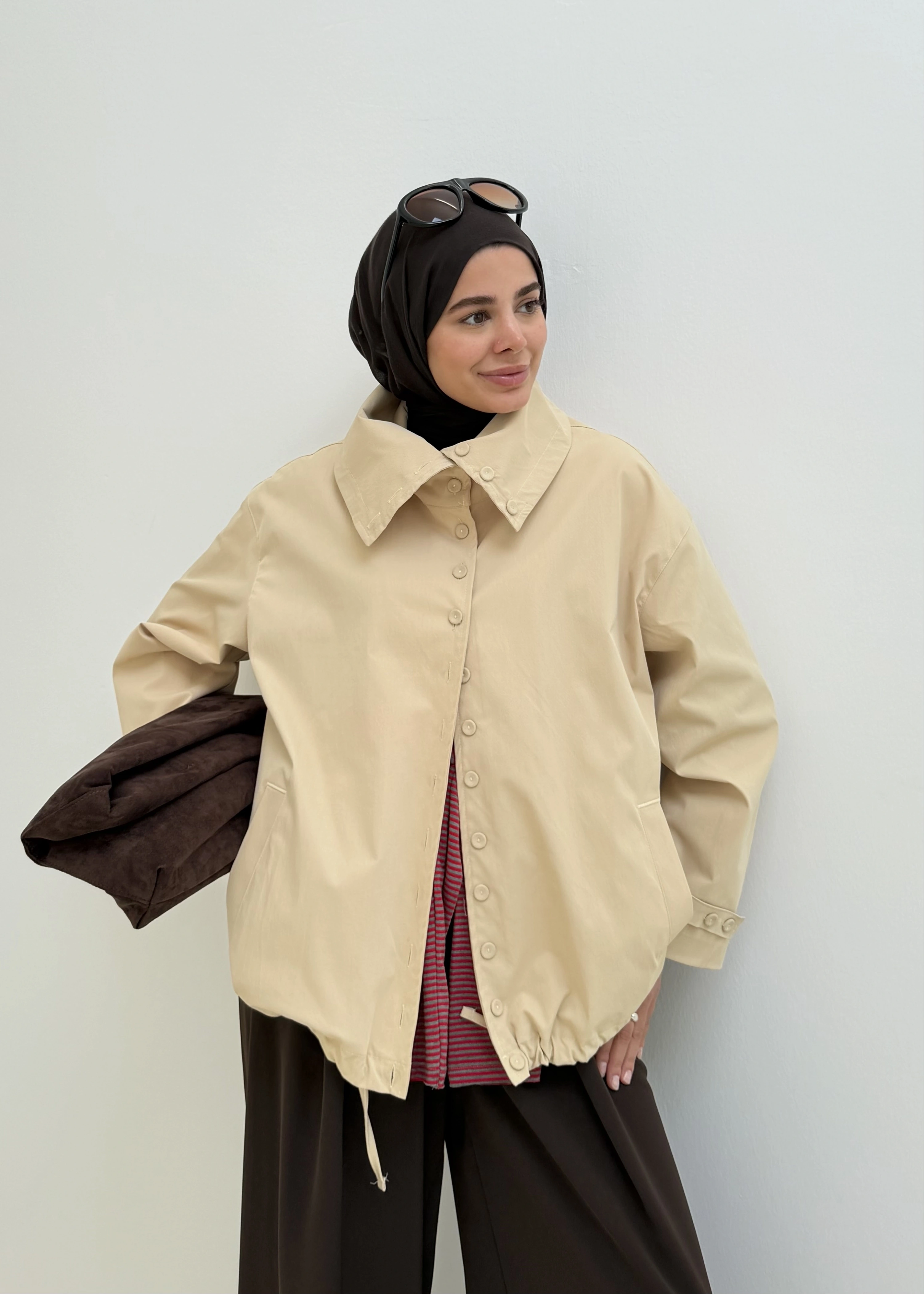 1235 YAKALI BOMBER CEKET SARI