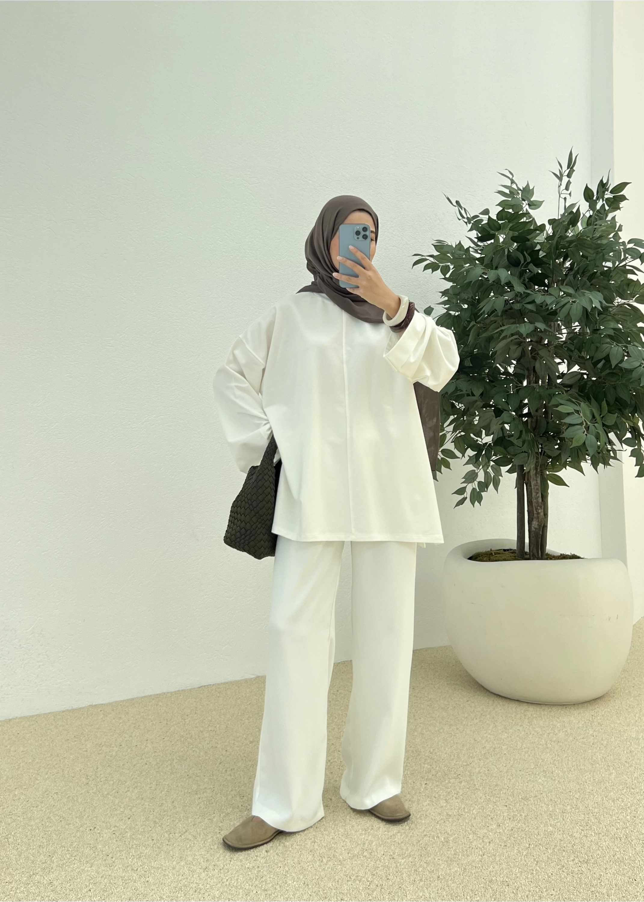 Yazlık basic sweat (beyaz)