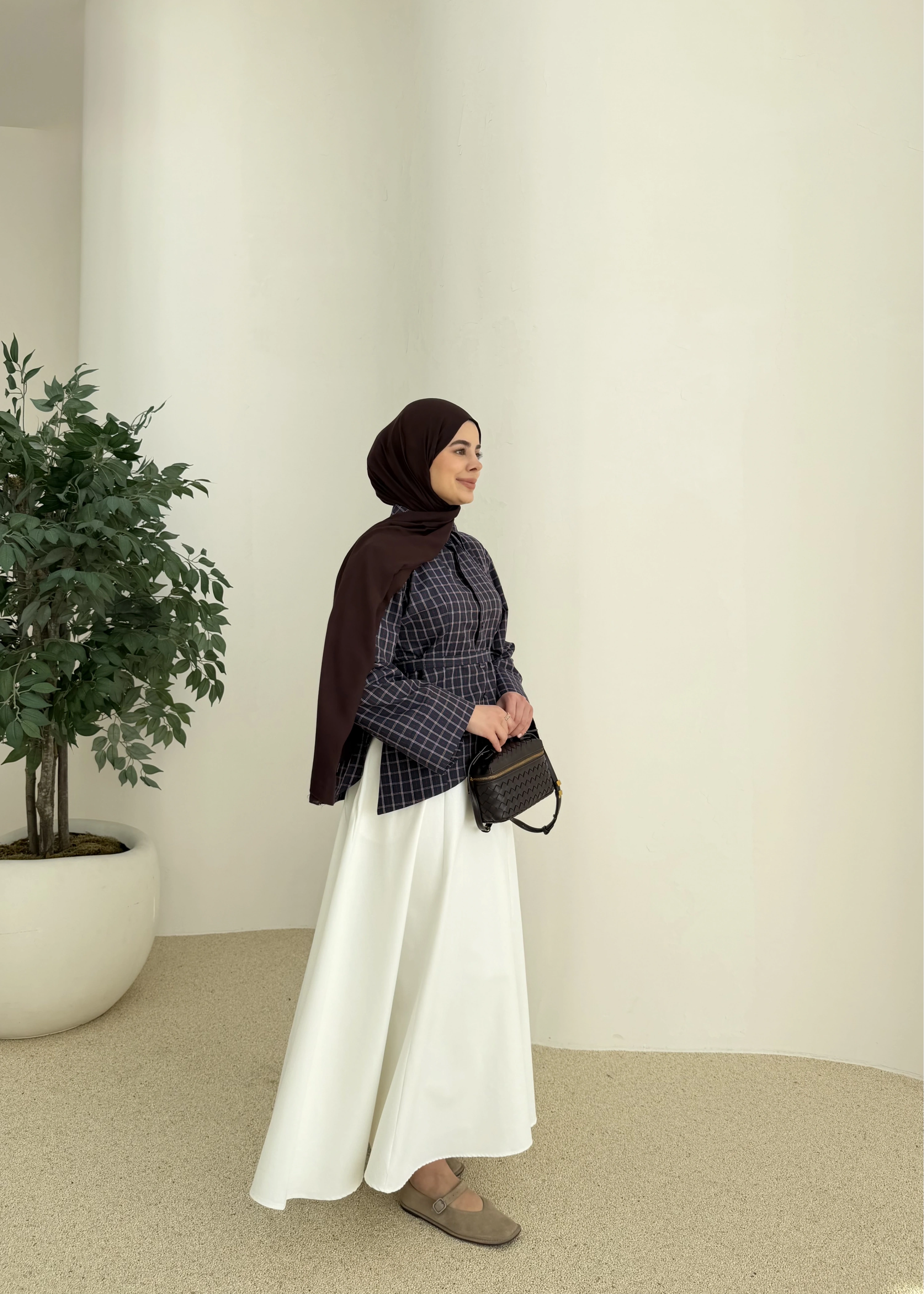 2000 Bel detaylı ekose kırmızı geçişli gömlek