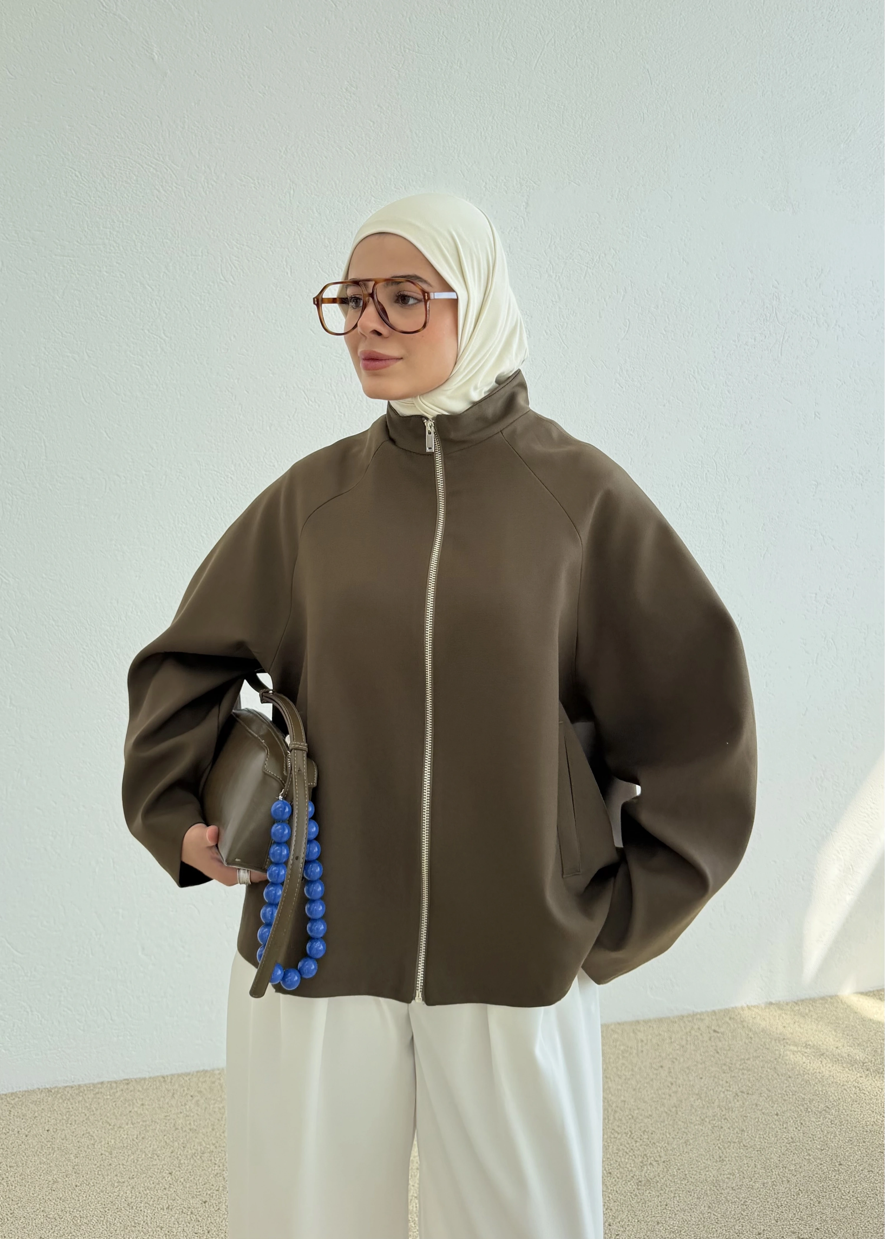 2121 SELECTİON FERMUARLI BOMBER CEKET KOYU HAKİ