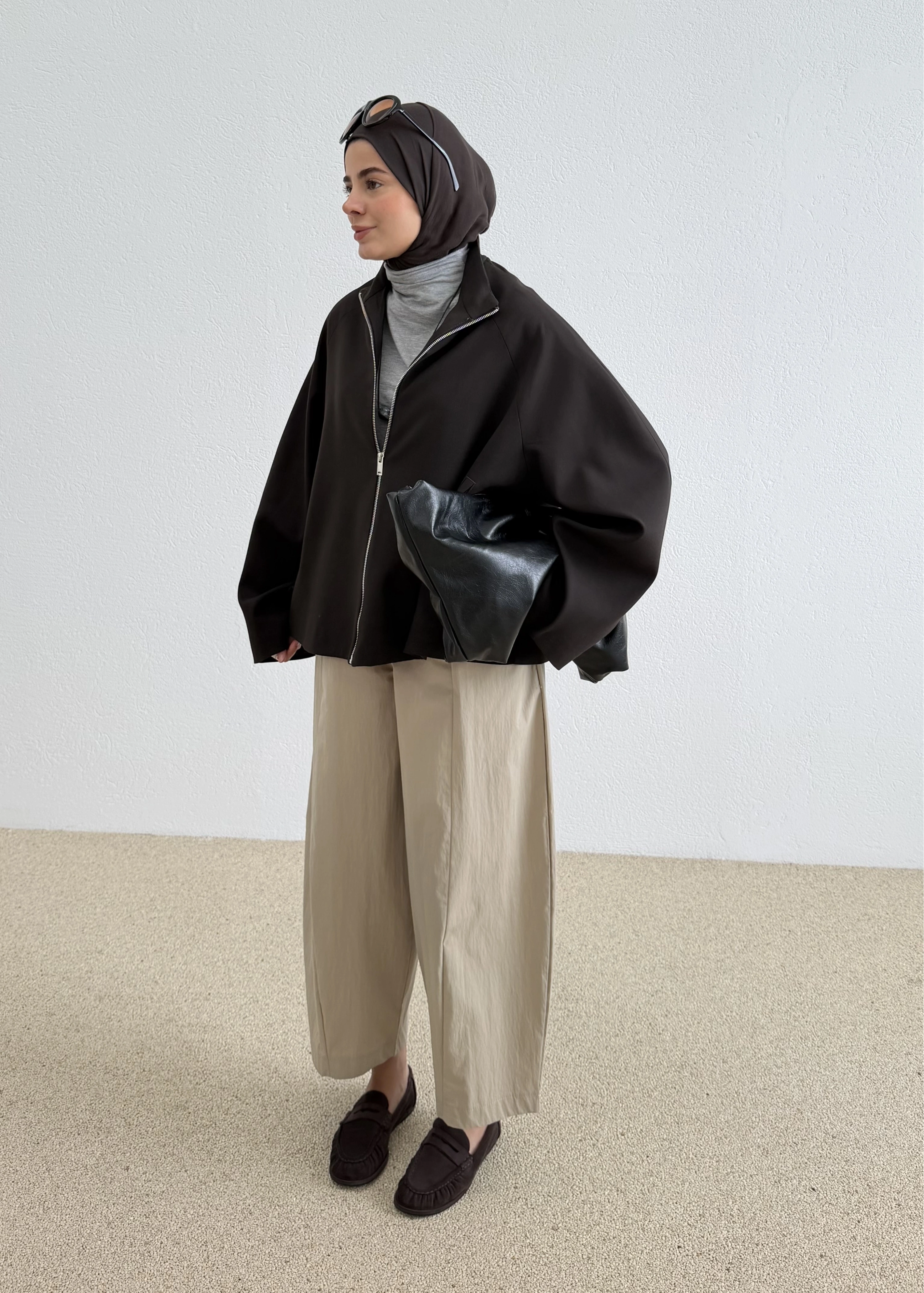 2121 SELECTİON FERMUARLI BOMBER CEKET KAHVE