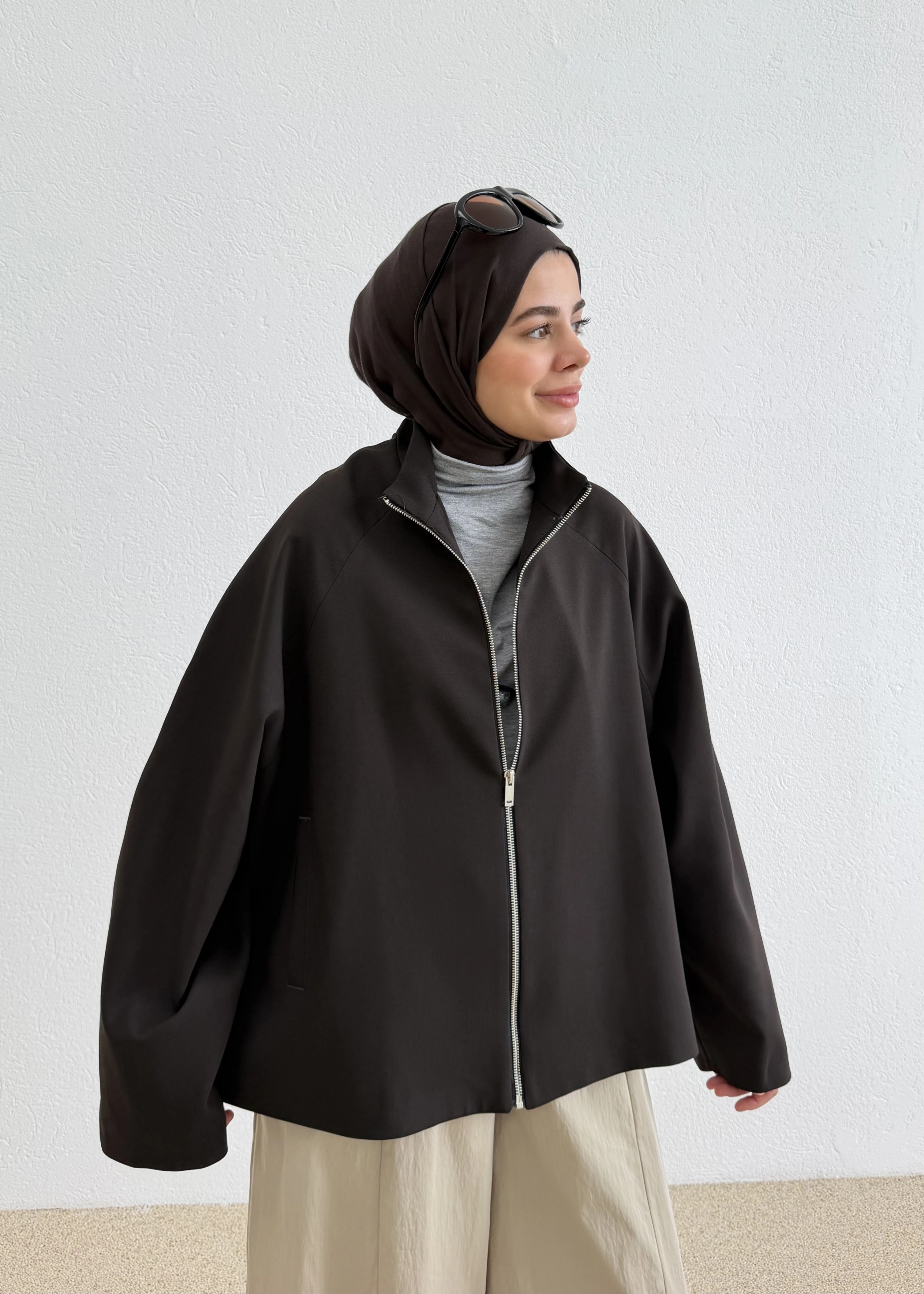 2121 SELECTİON FERMUARLI BOMBER CEKET KAHVE