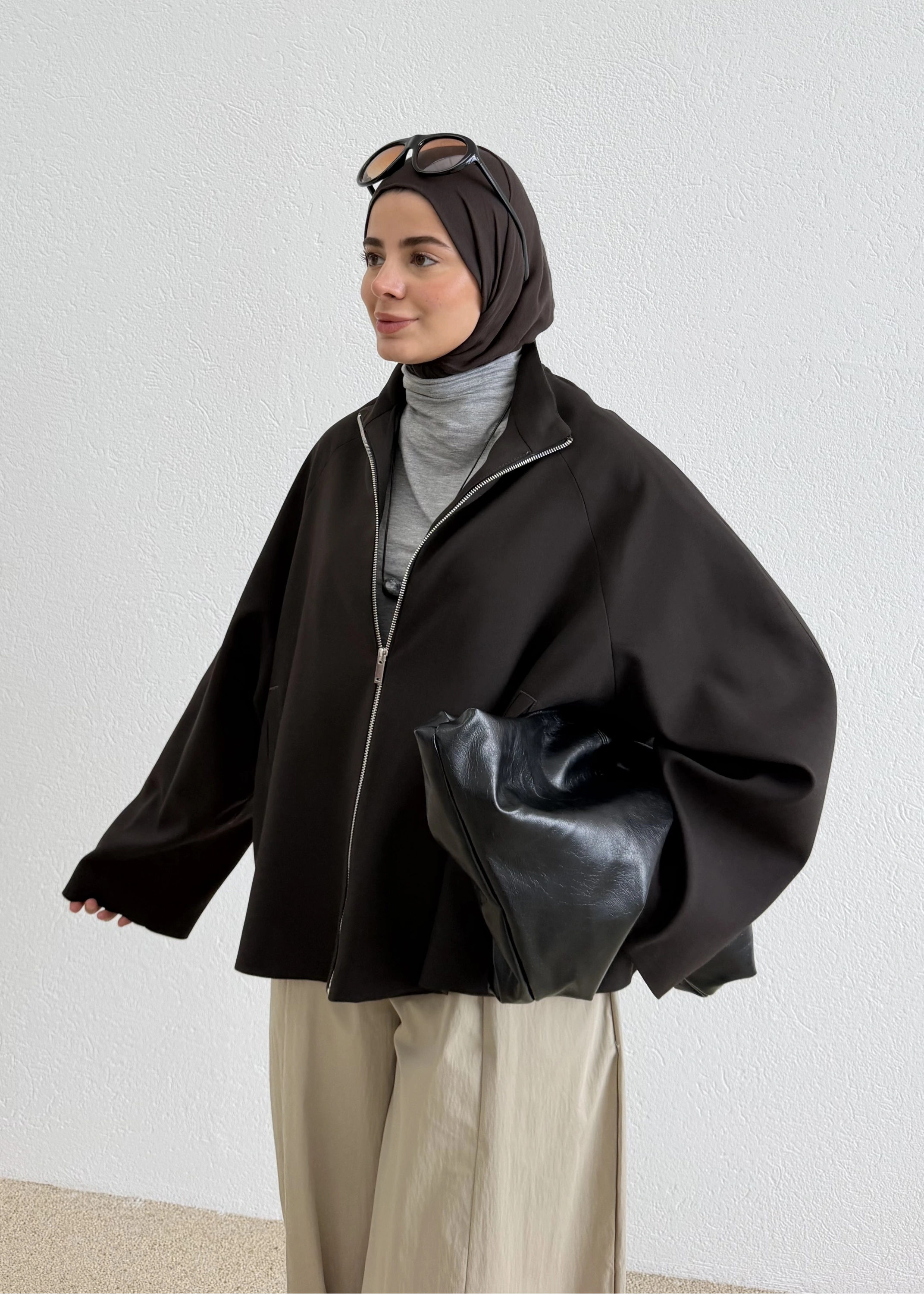 2121 SELECTİON FERMUARLI BOMBER CEKET KAHVE