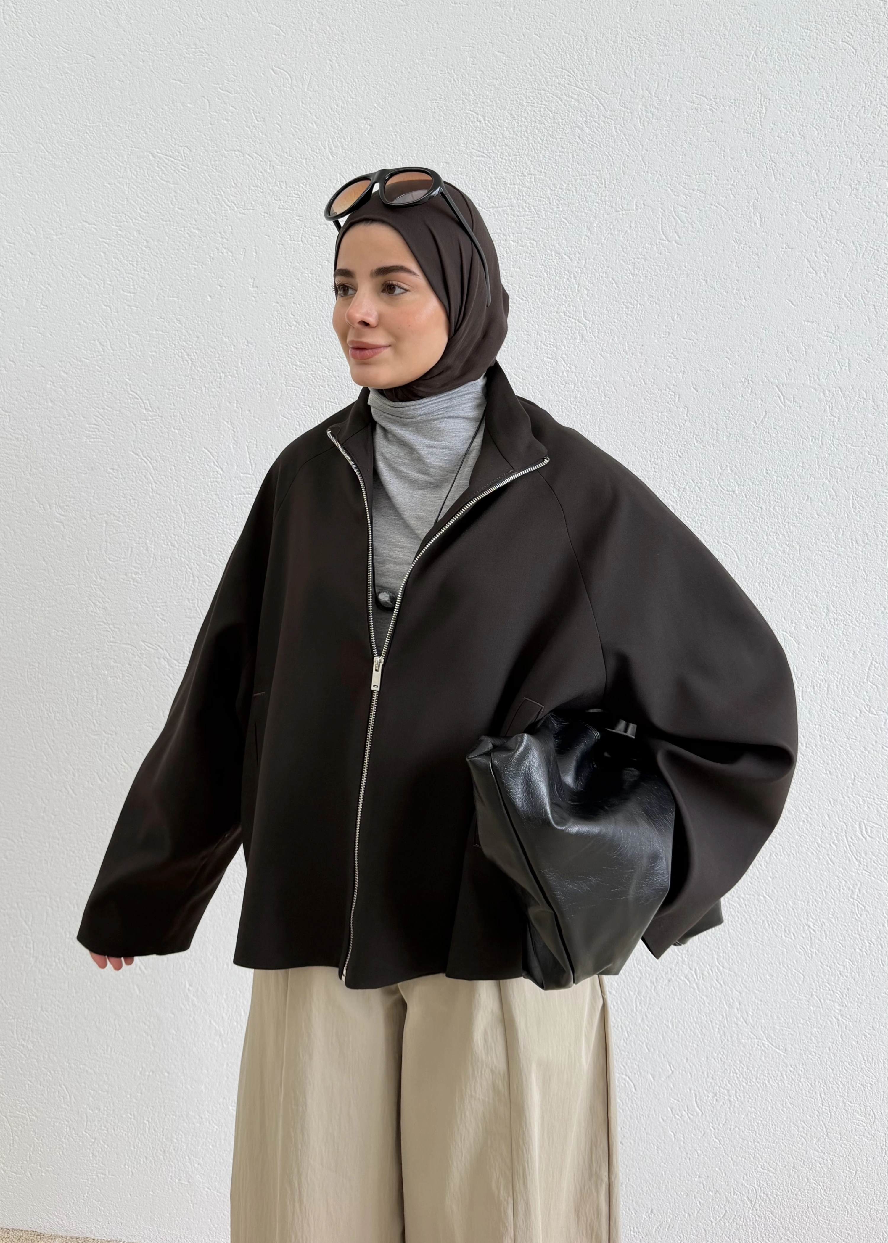 2121 SELECTİON FERMUARLI BOMBER CEKET KAHVE