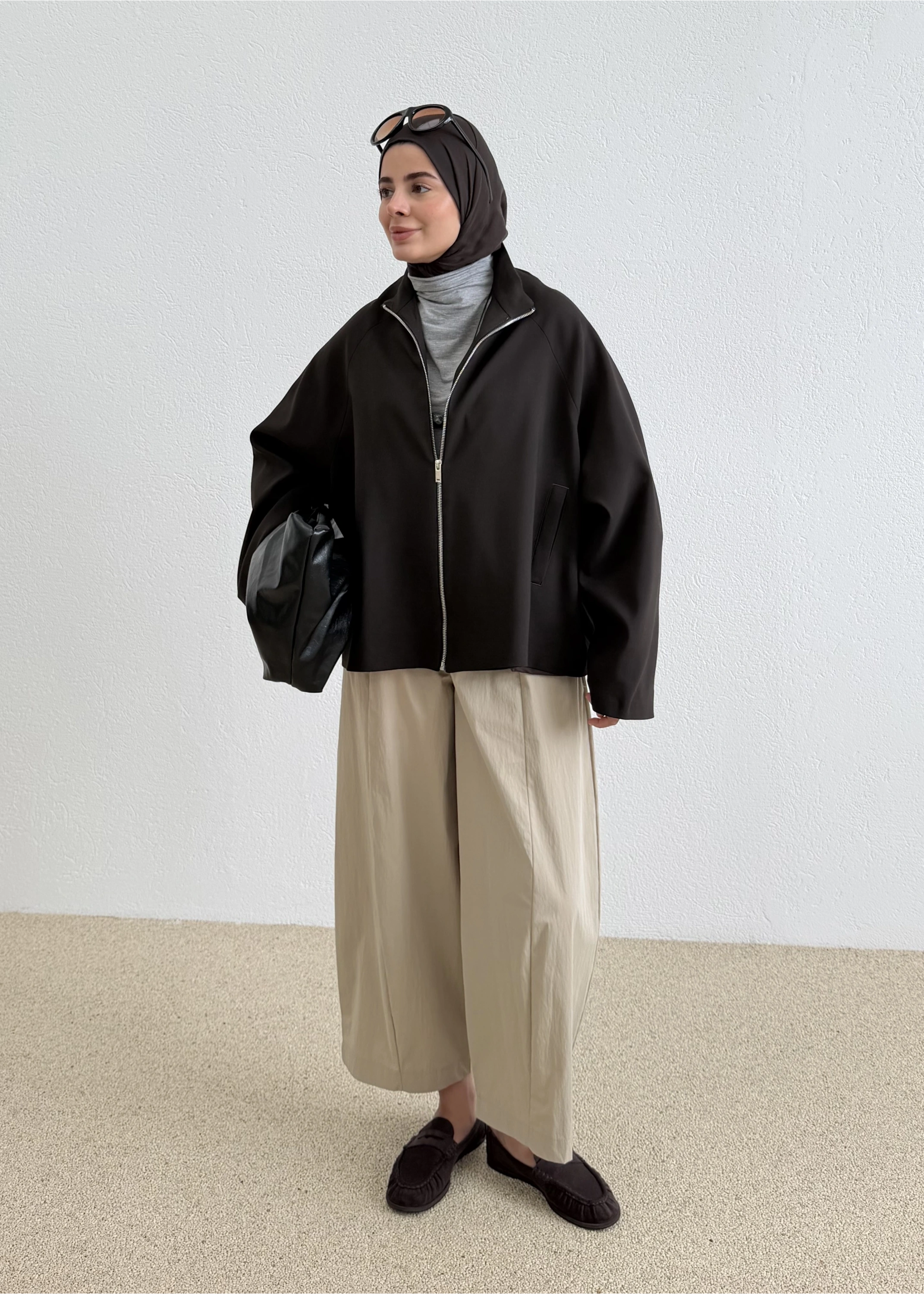 2121 SELECTİON FERMUARLI BOMBER CEKET KAHVE