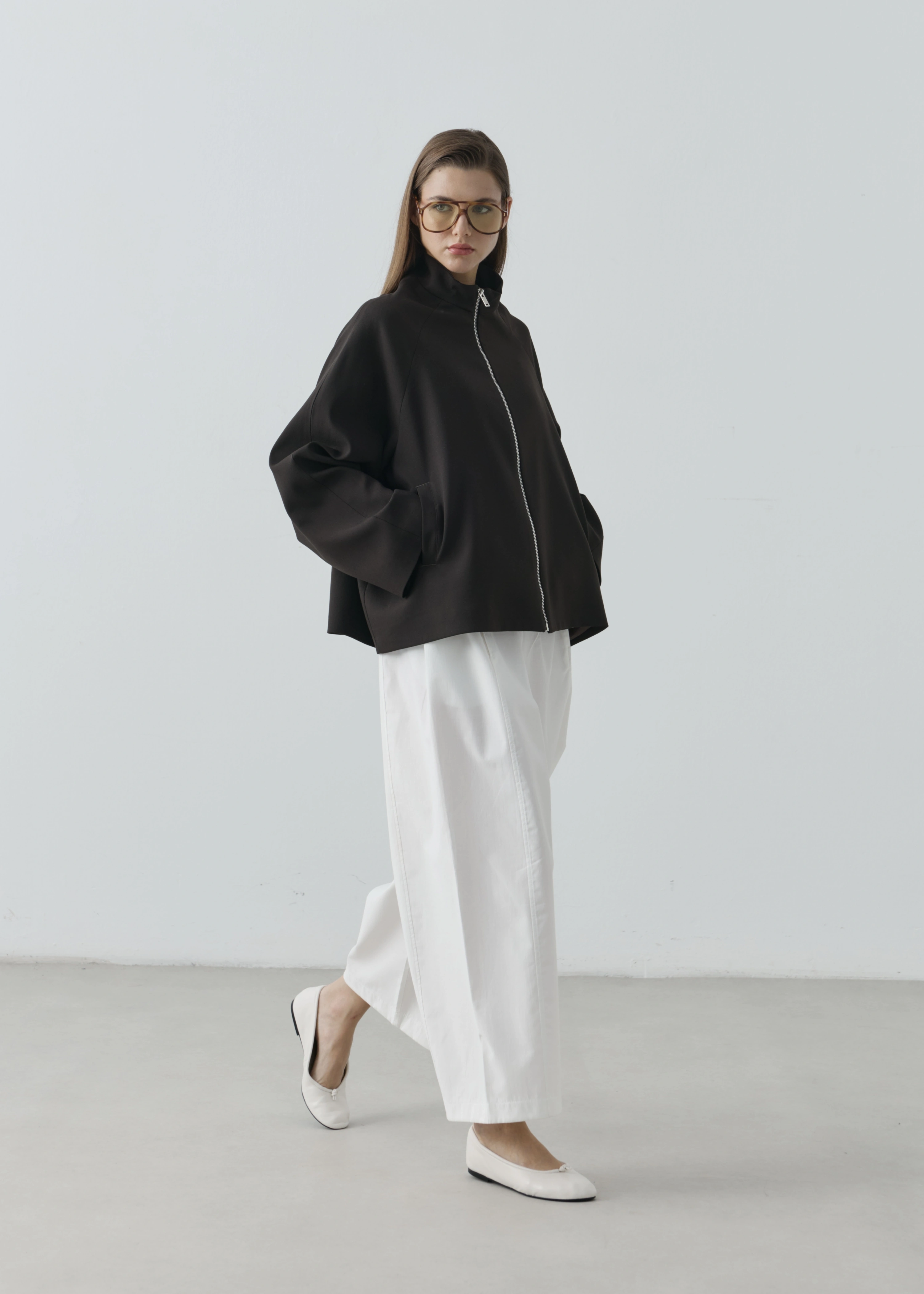 2121 SELECTİON FERMUARLI BOMBER CEKET KAHVE