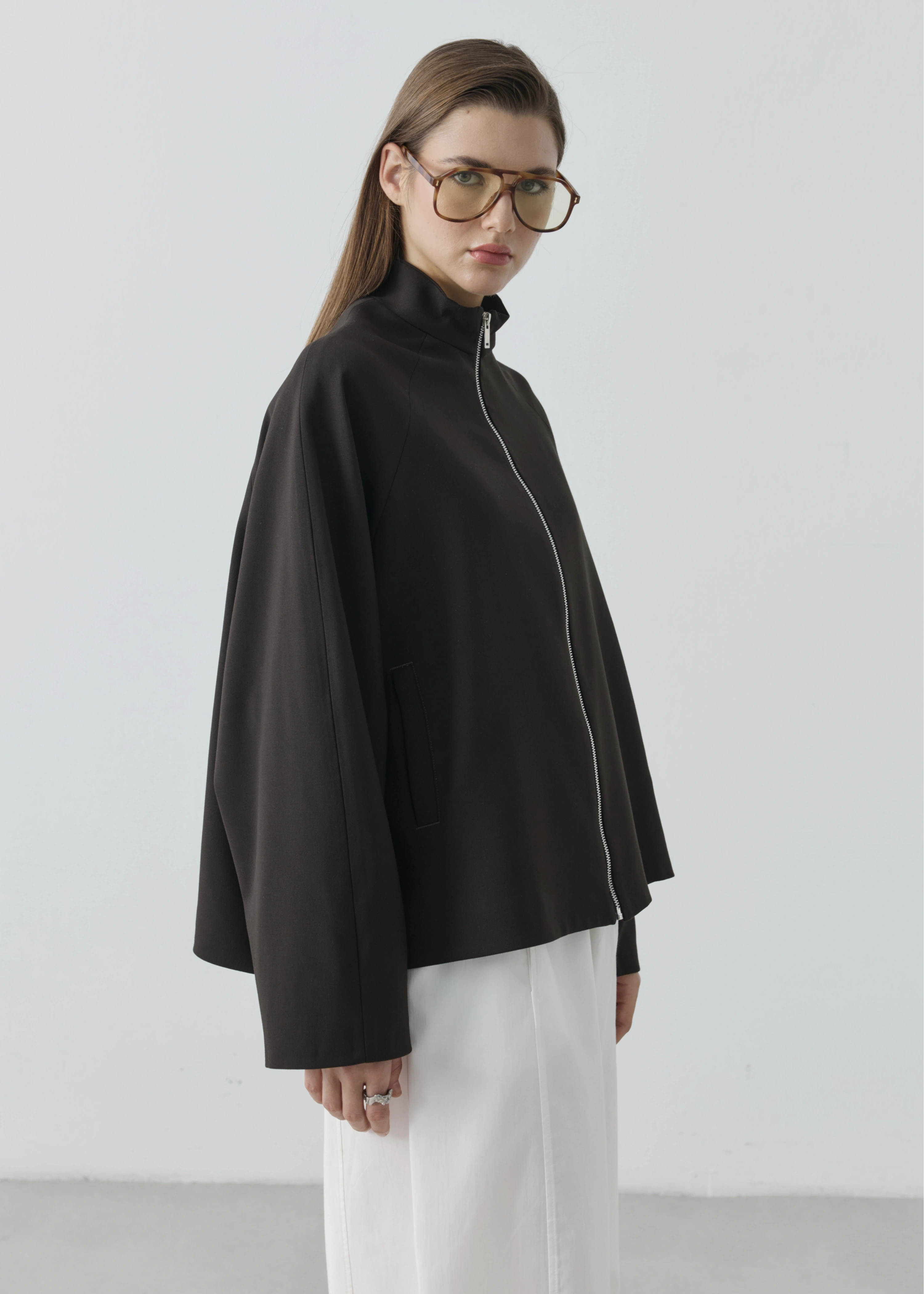2121 SELECTİON FERMUARLI BOMBER CEKET KAHVE