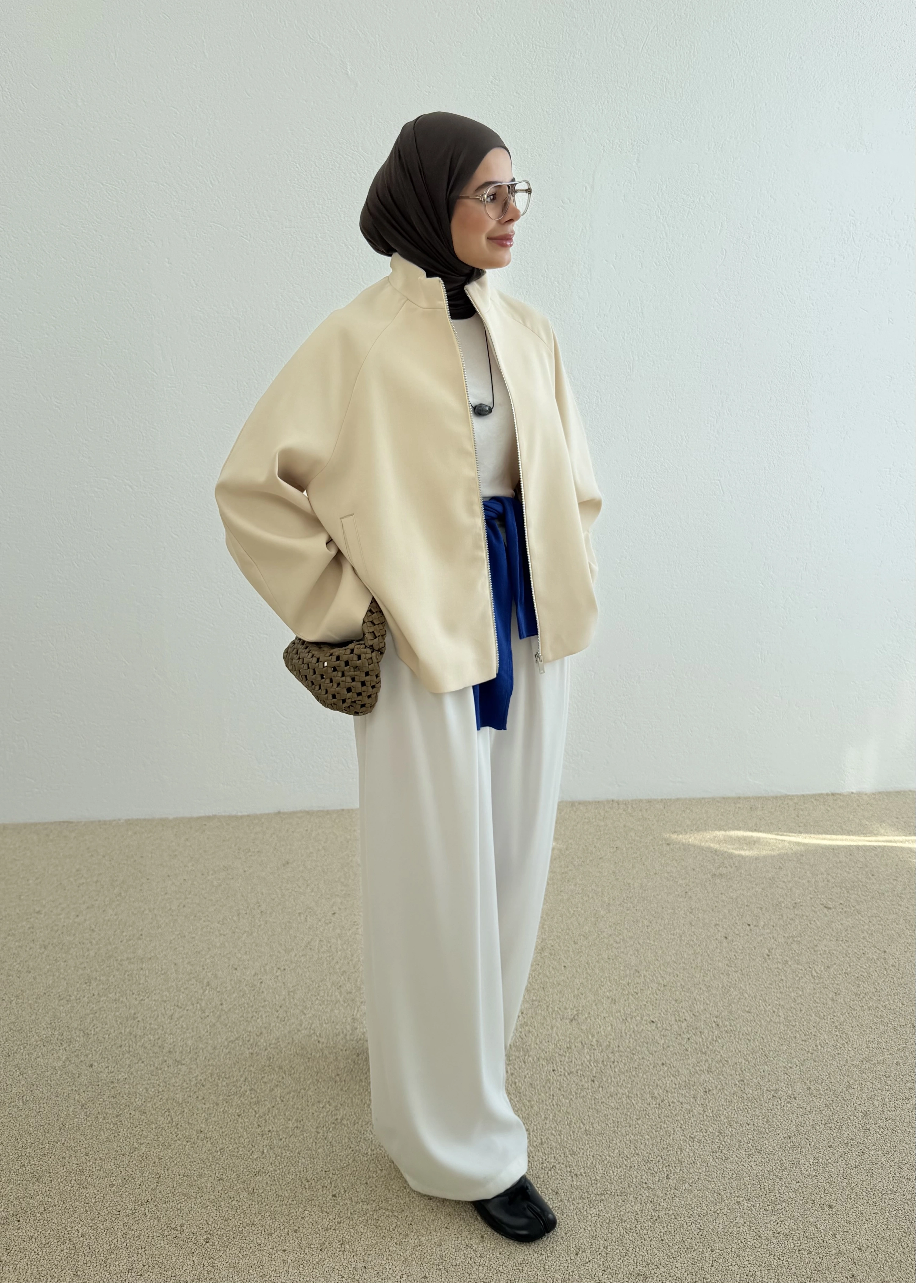 2121 SELECTİON FERMUARLI BOMBER CEKET VANİLYA