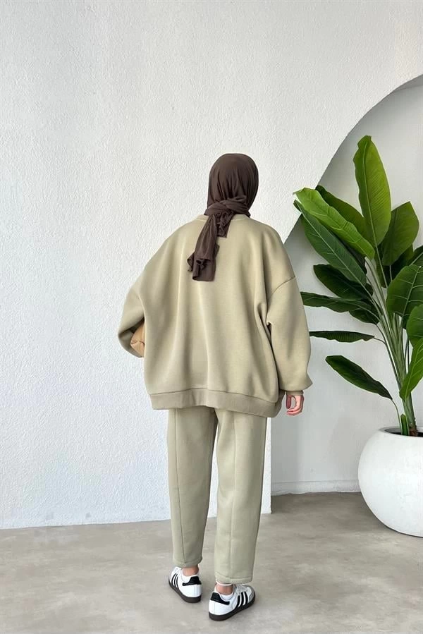 3 İPLİK PREMİUM İÇİ ŞARDONLU SWEAT TAKIM YEŞİL