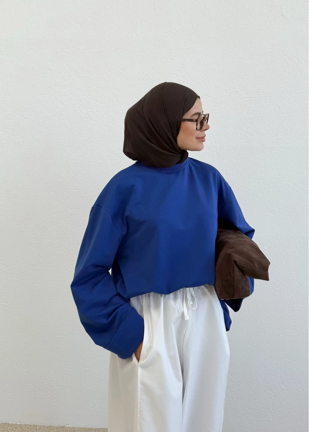 3068 BASİC BLUZ SAKS MAVİ