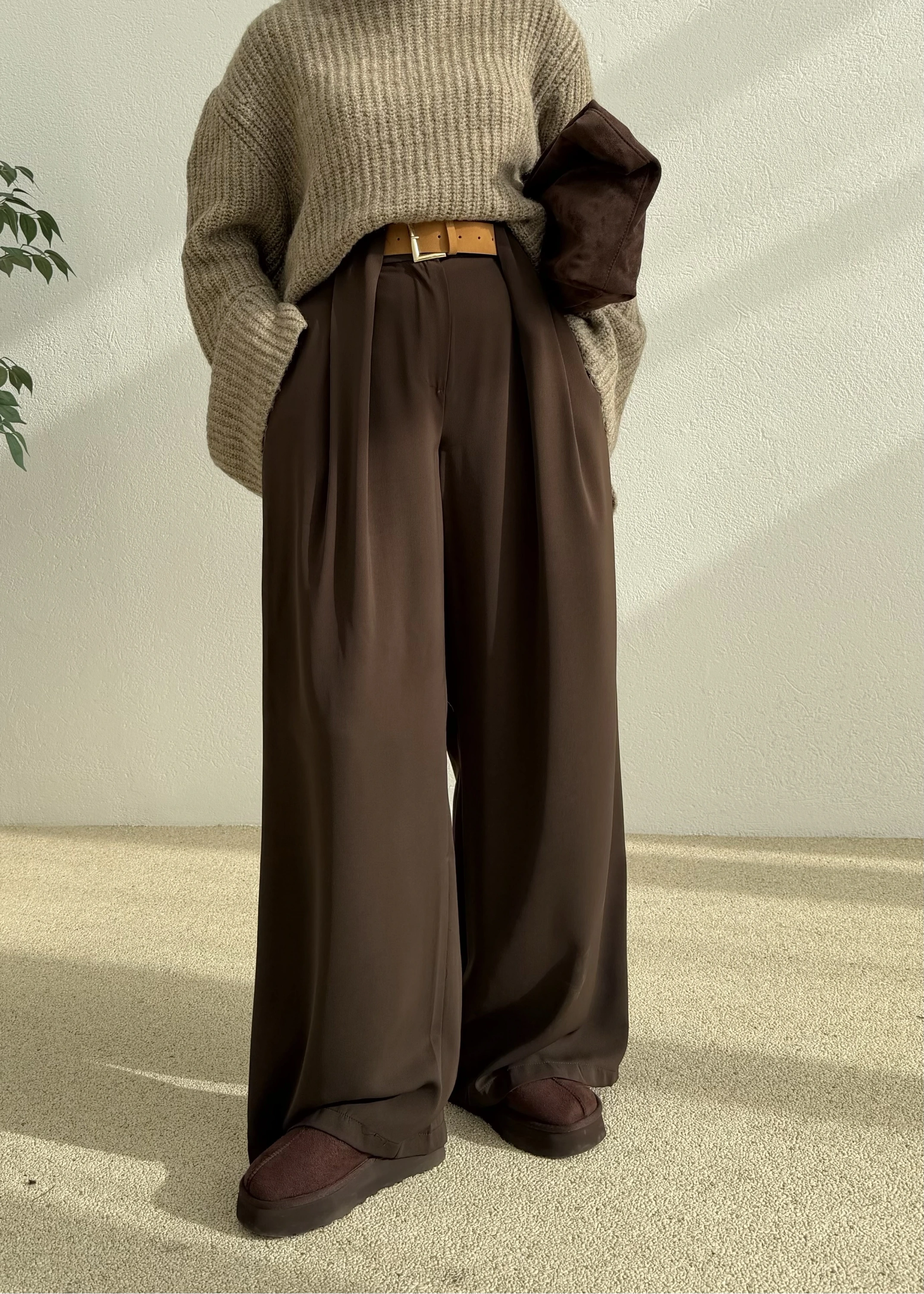 3855 KÖPRÜ DTY KEMER PANTOLON KAHVE