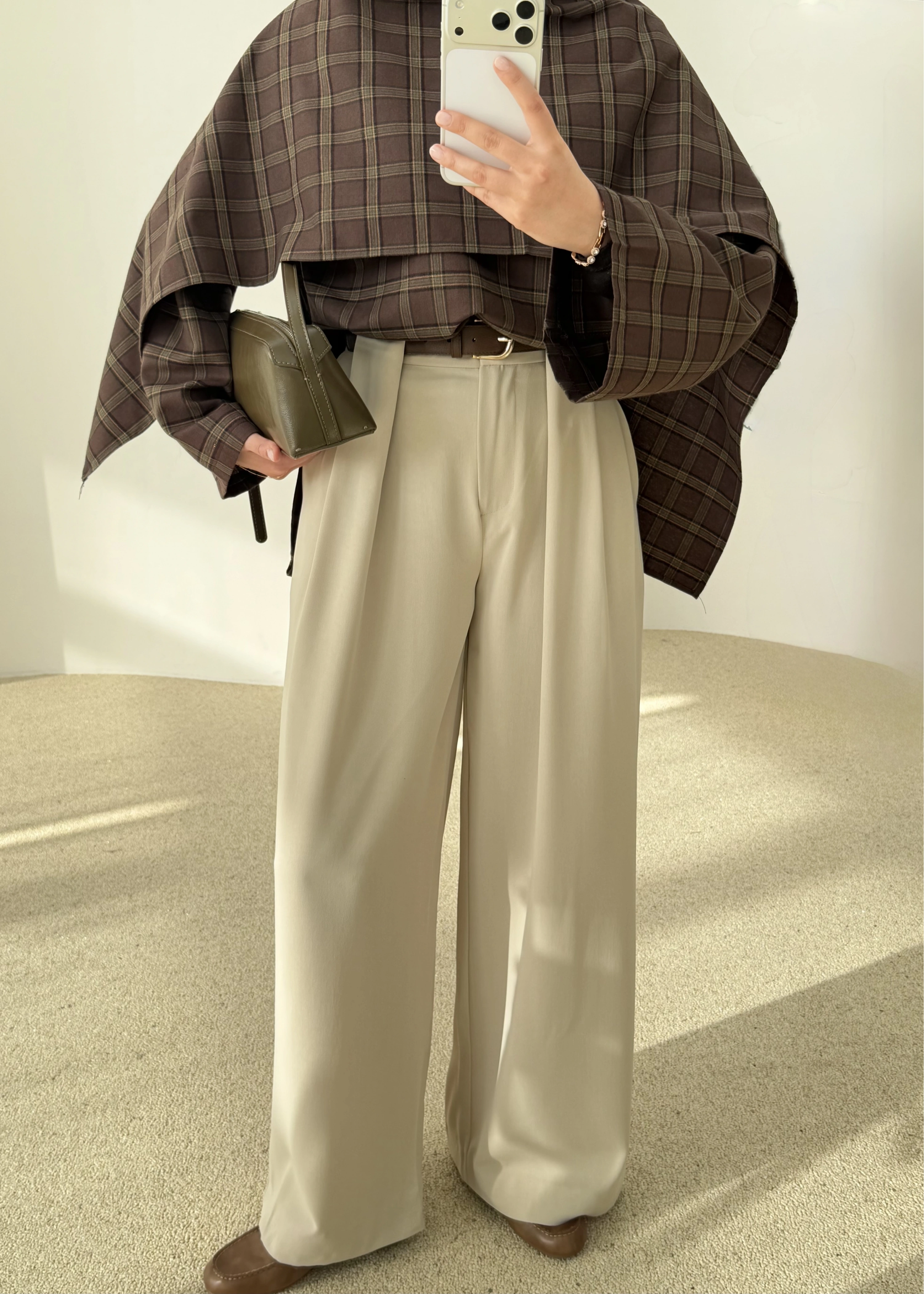 3855 YÜKSEK BEL kemerli PALAZZO Taş