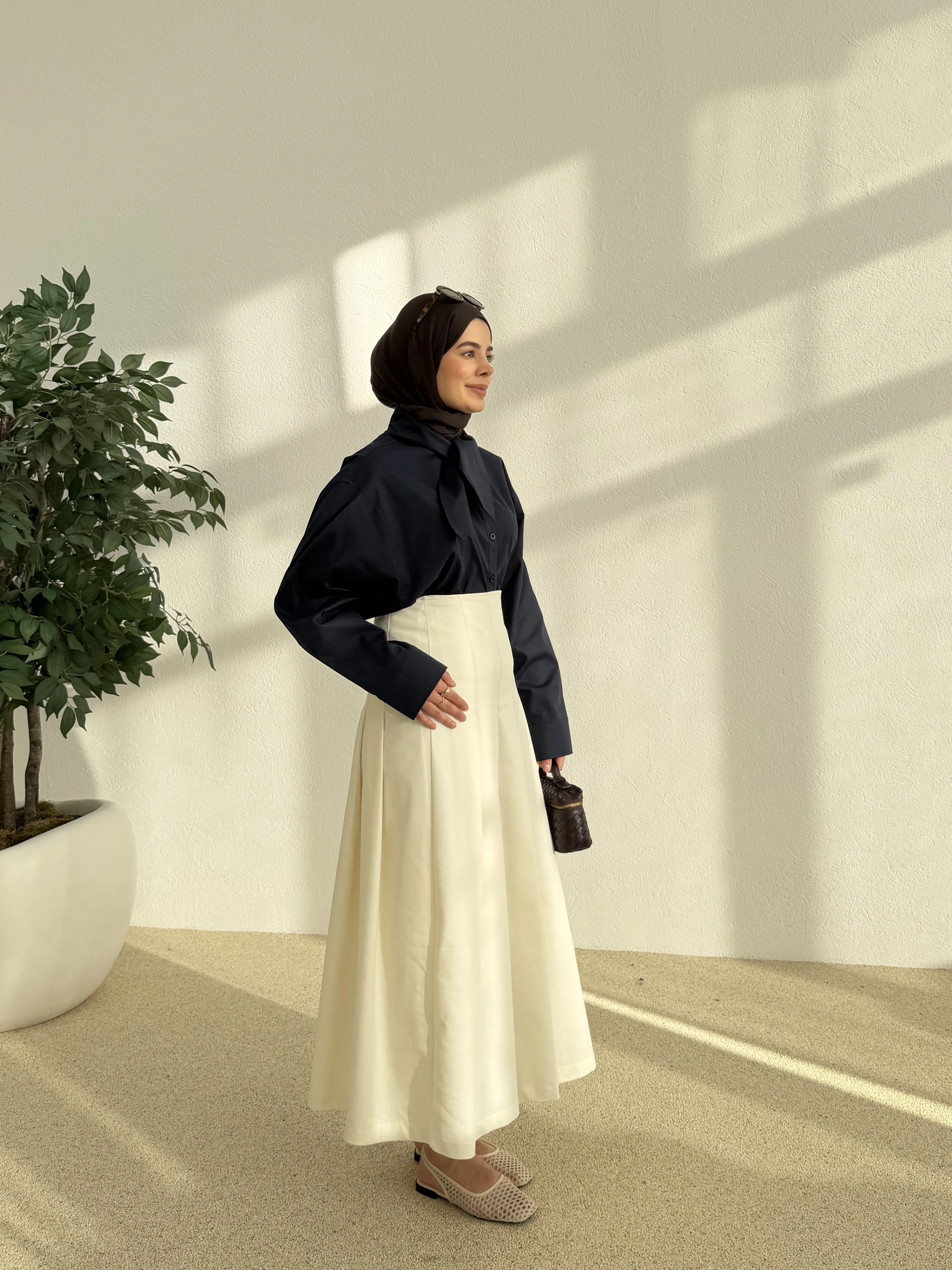 5407 FULAR YAKALI GÖMLEK LACİVERT