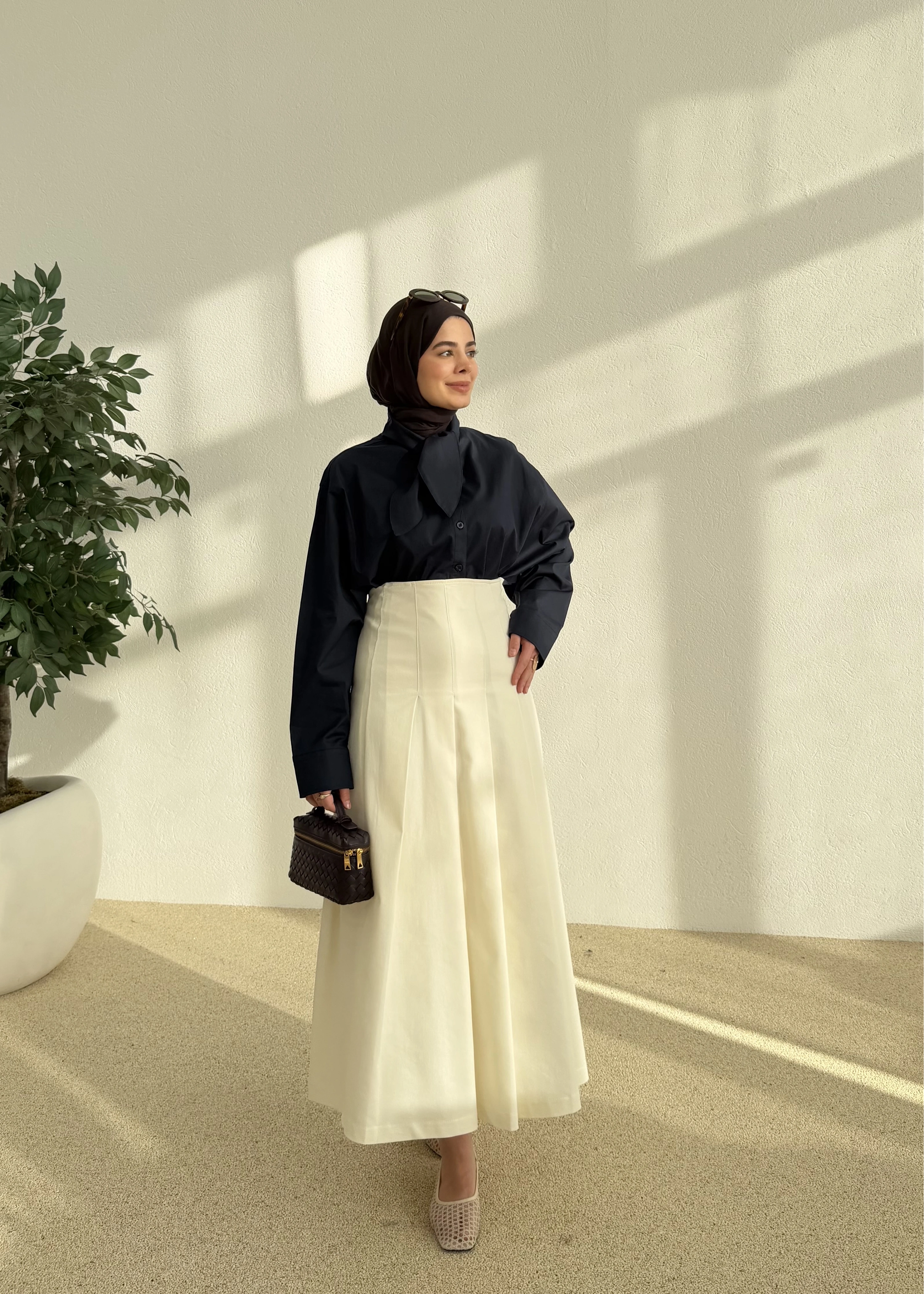 5407 FULAR YAKALI GÖMLEK LACİVERT