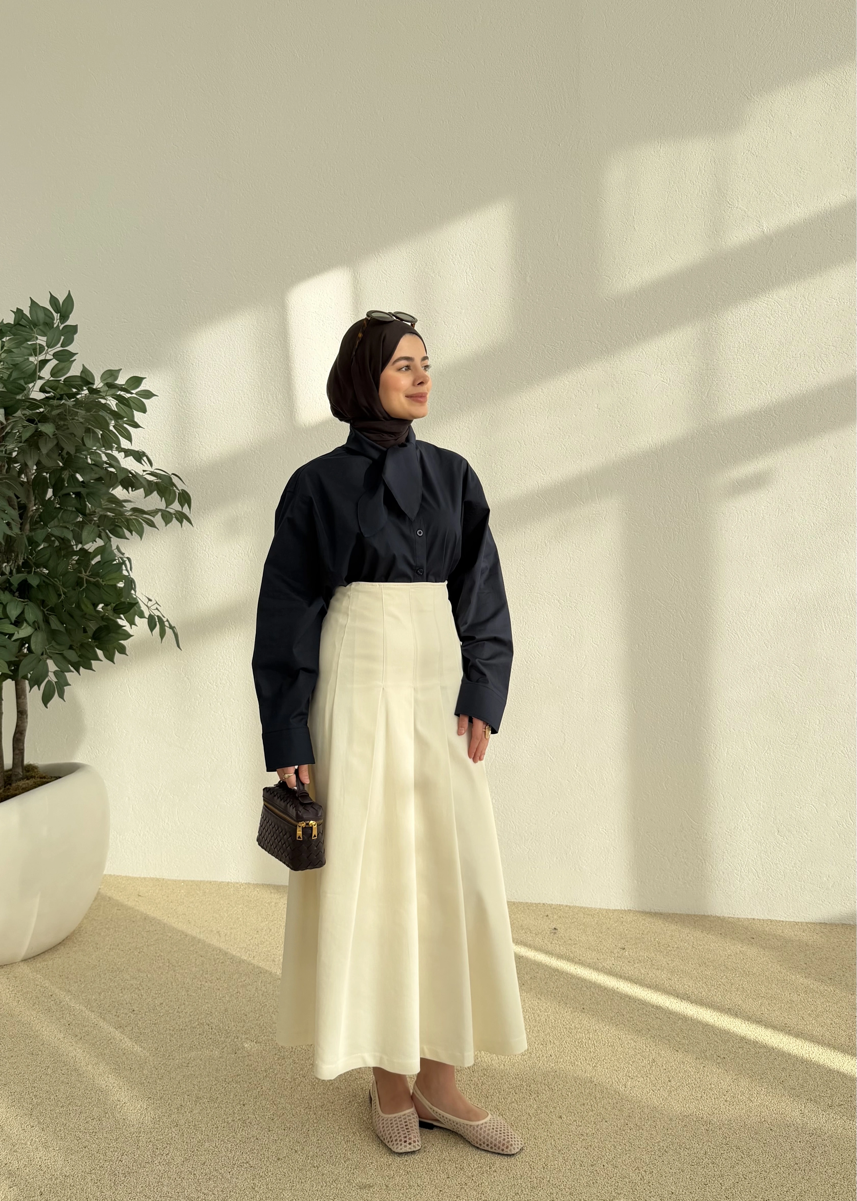 5407 FULAR YAKALI GÖMLEK LACİVERT