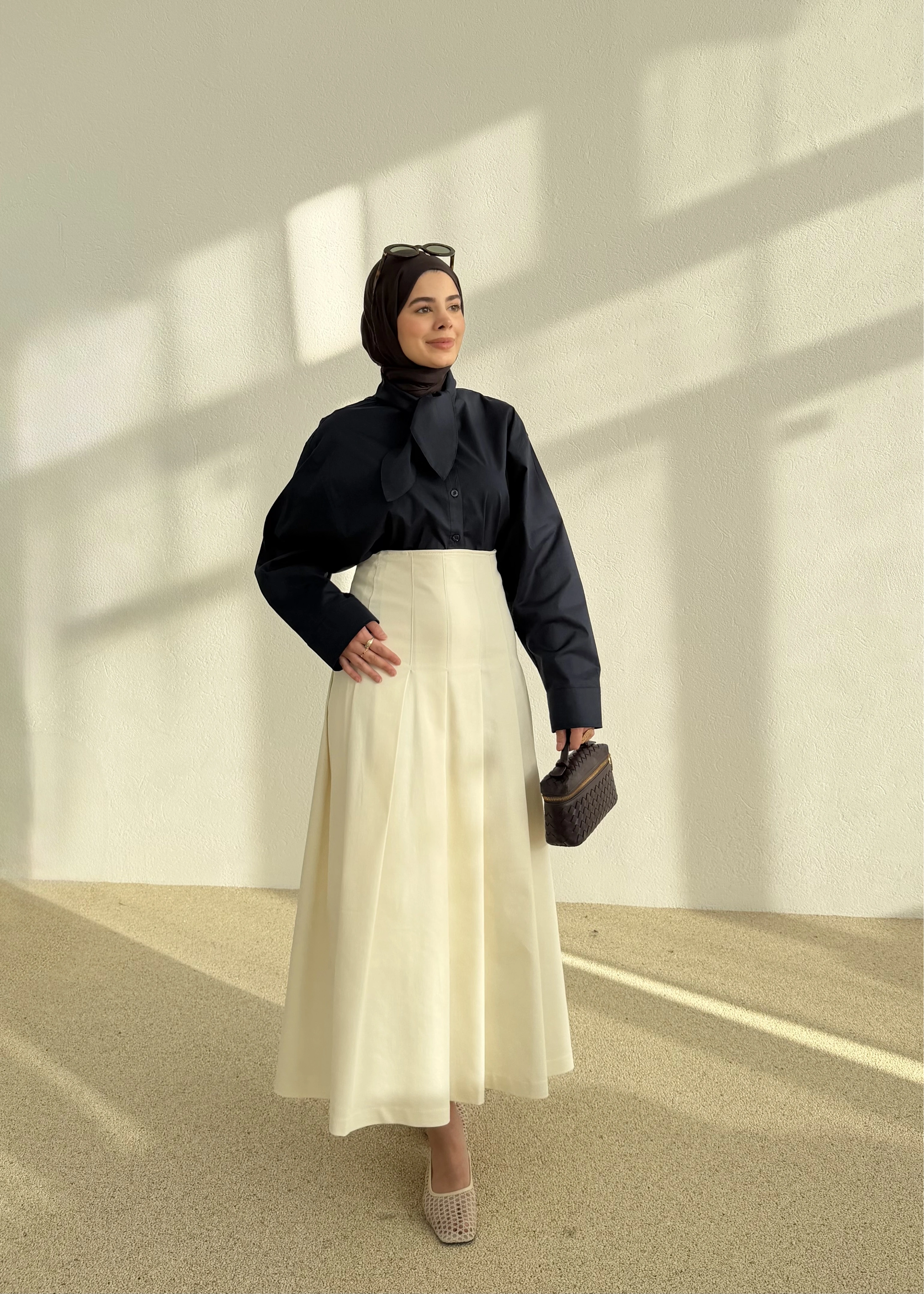 5407 FULAR YAKALI GÖMLEK LACİVERT