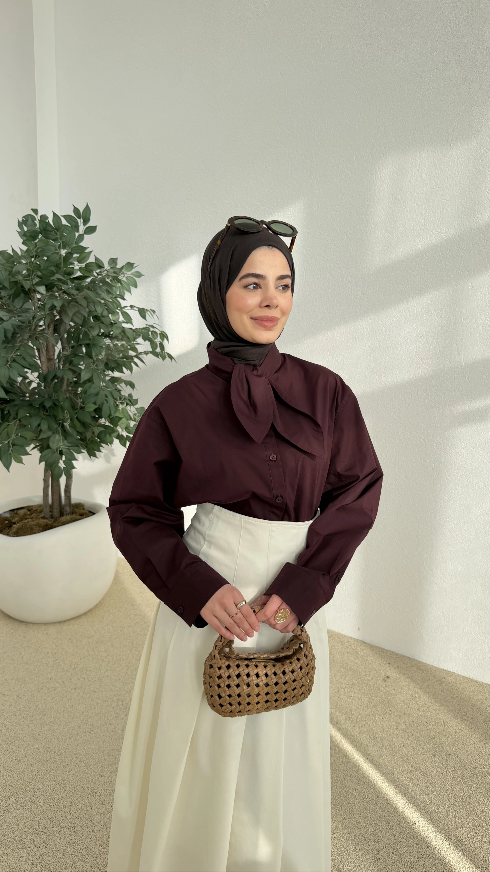 5407 FULAR YAKALI GÖMLEK MÜRDÜM