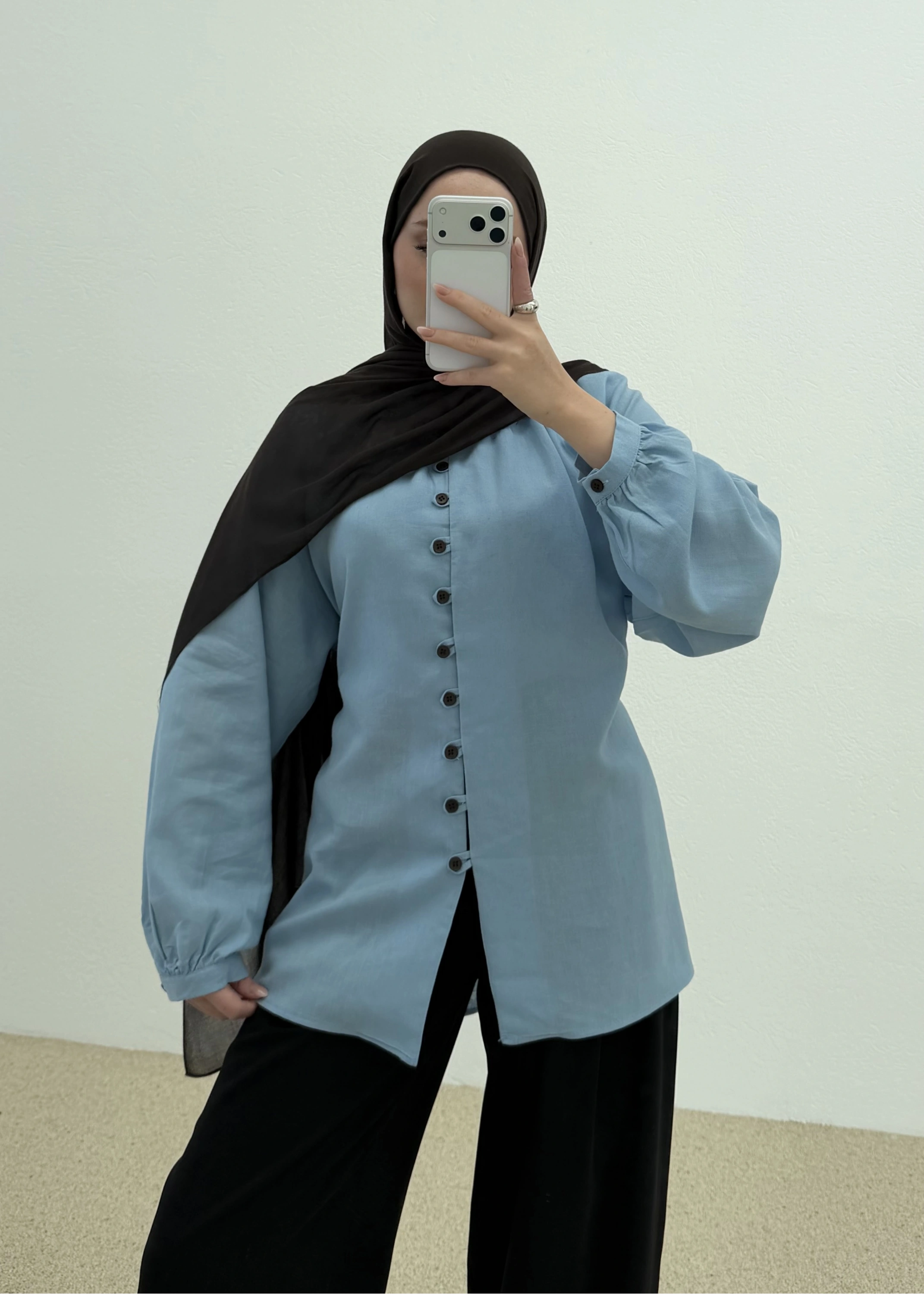 5522 BÜZGÜ DTY GÖMLEK MAVİ