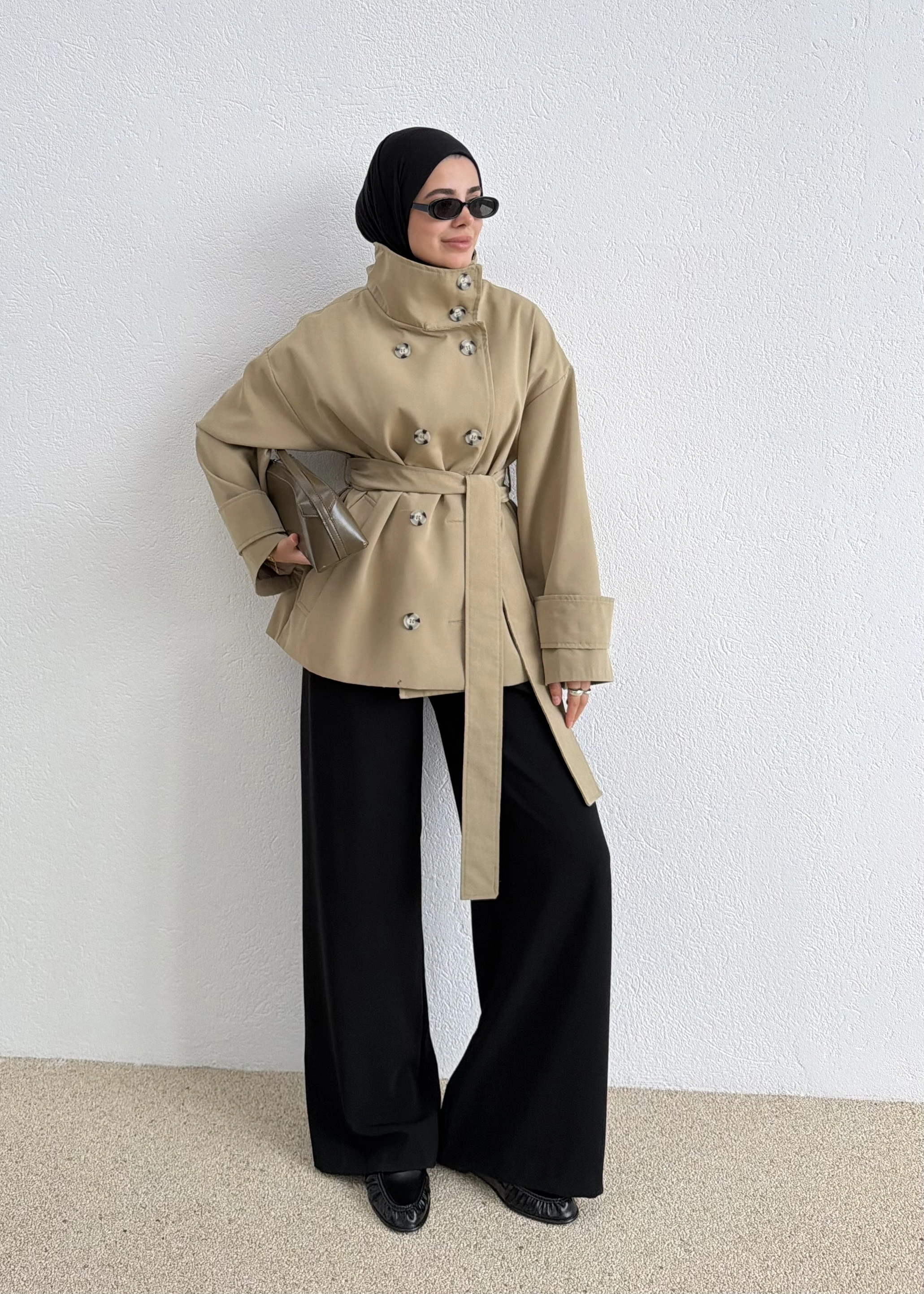 568 BNT DİK YAKA TRENCH yeşil